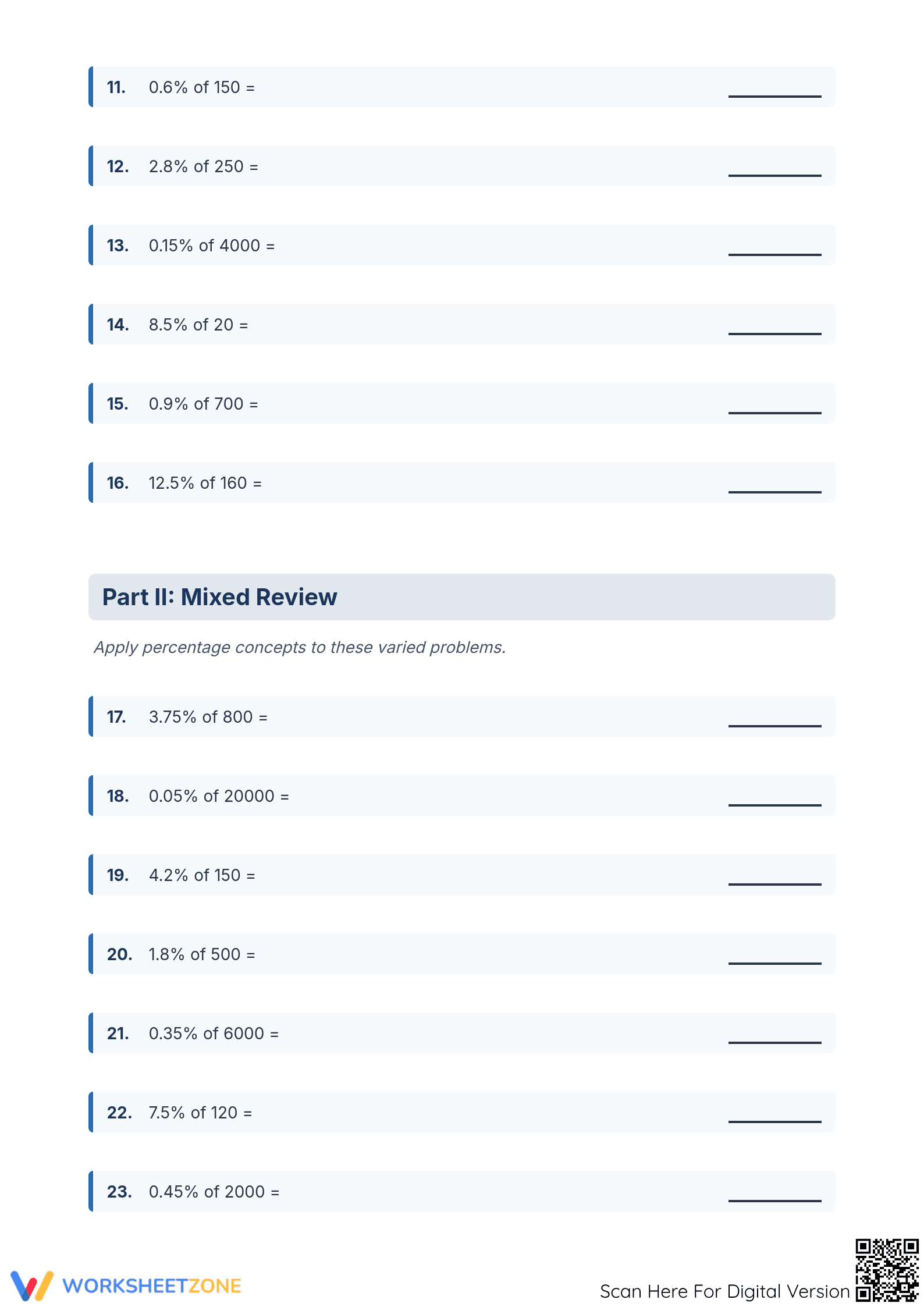 Essential Decimal Percentages Worksheet | Grade 6 Math - Page 2