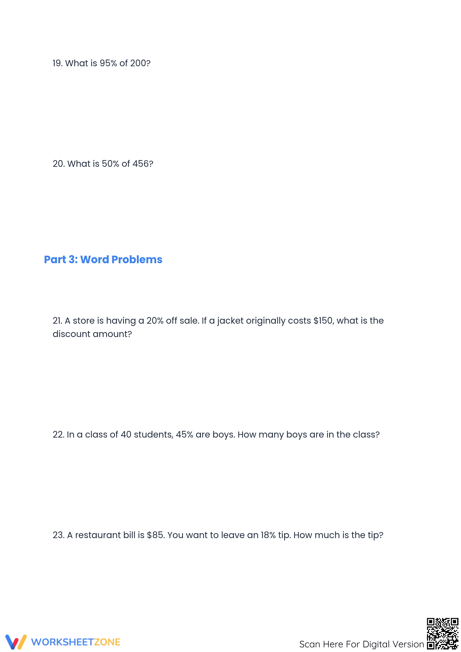 Essential Percent Calculations Worksheet | Grade 6-8 Aligned - Page 5