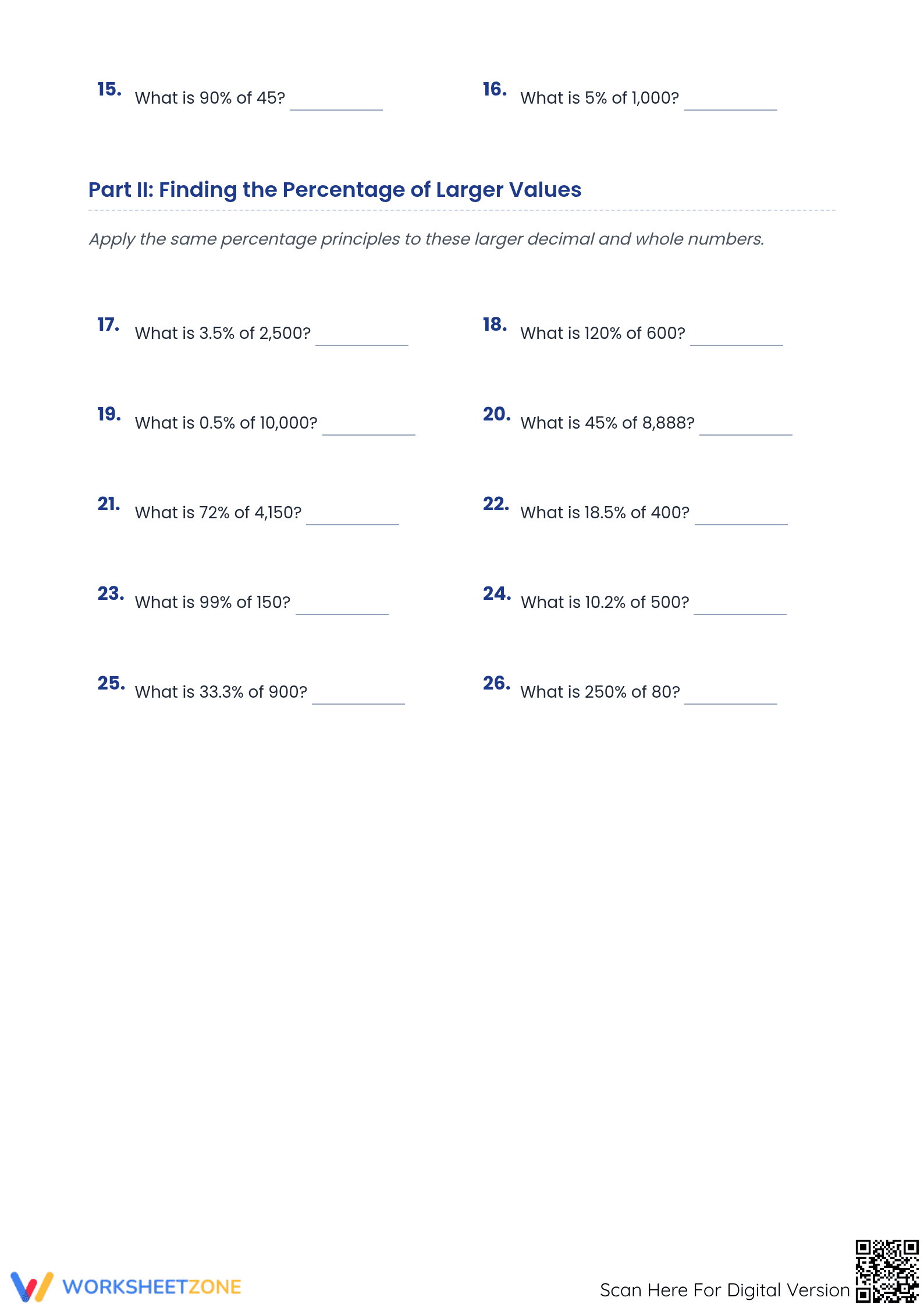 Essential Percentage Calculations Worksheet | Grade 6 Math - Page 2