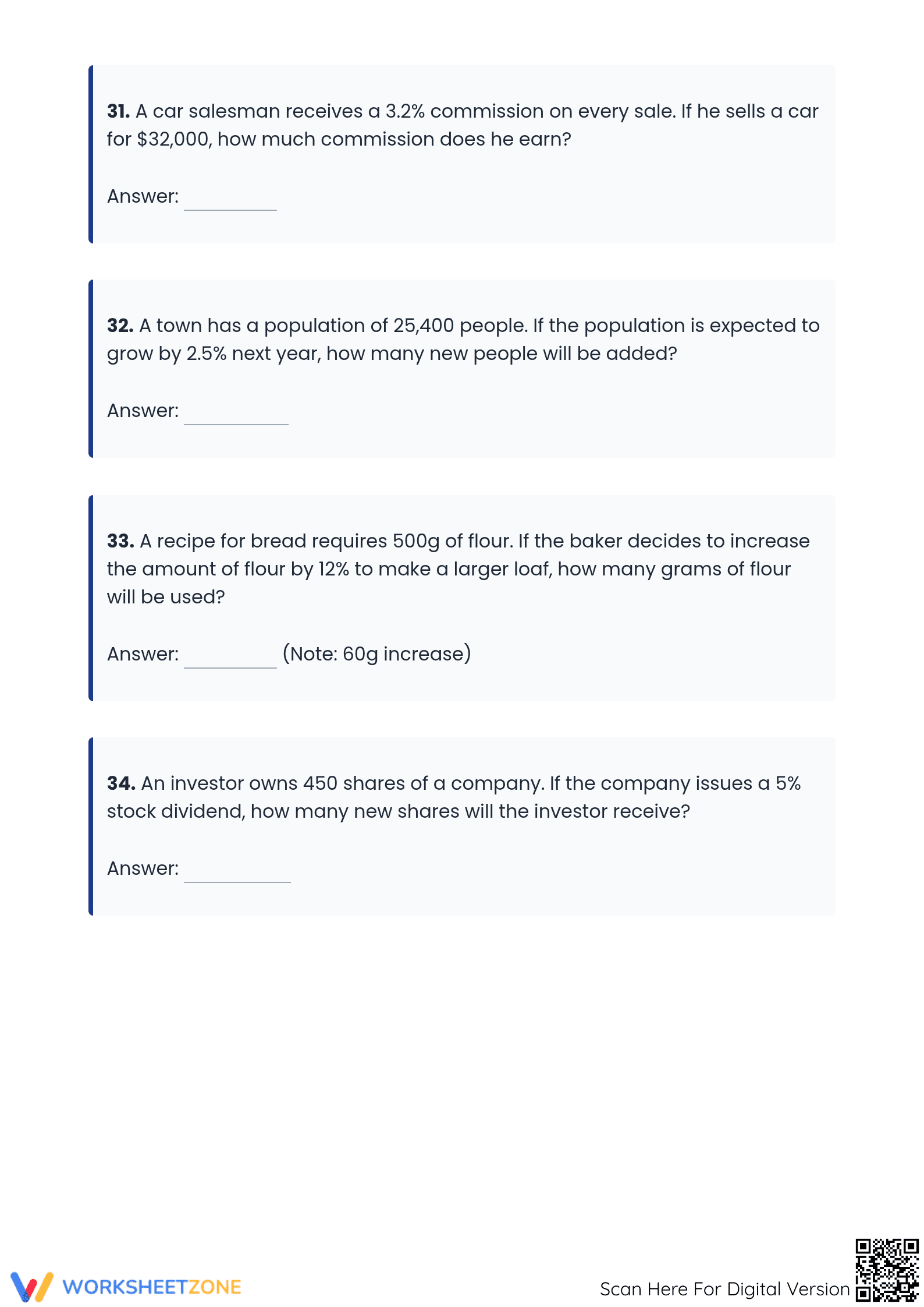 Essential Percentage Calculations Worksheet | Grade 6 Math - Page 4