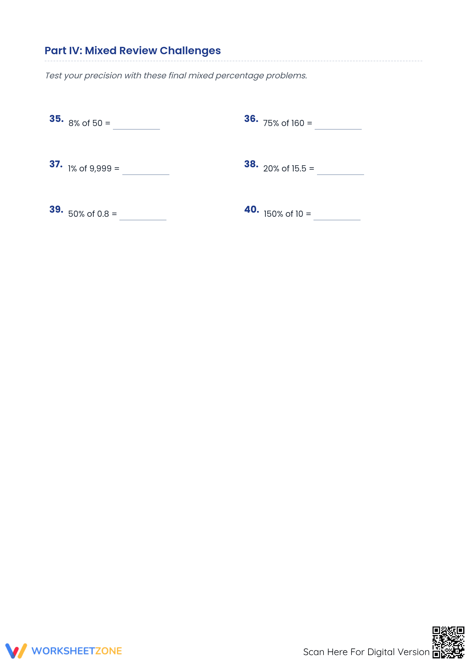 Essential Percentage Calculations Worksheet | Grade 6 Math - Page 5