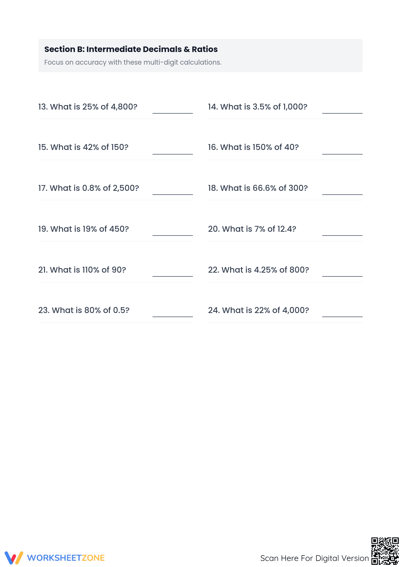 Essential Percent Calculations Worksheet | Grade 7 Math - Page 2