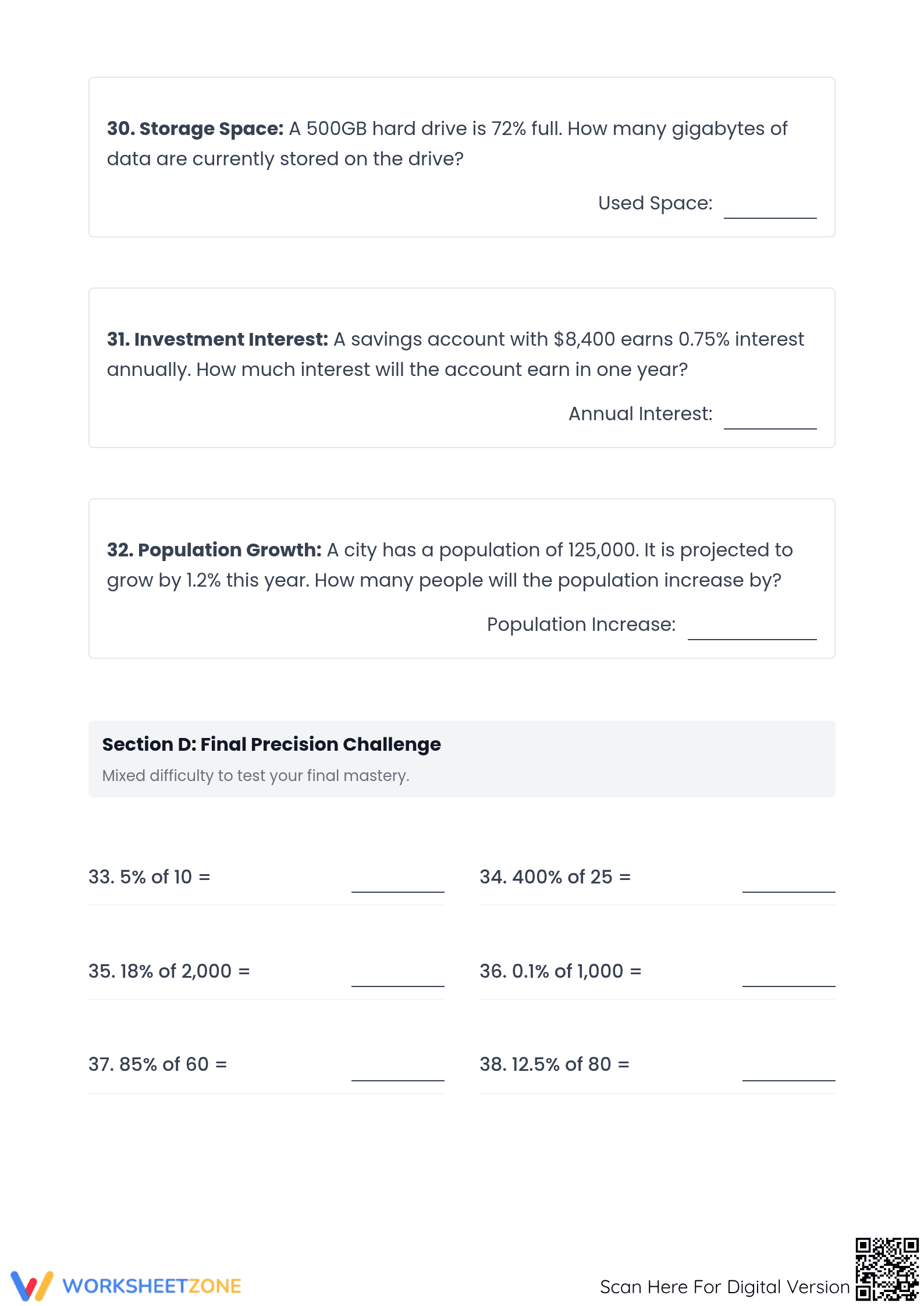 Essential Percent Calculations Worksheet | Grade 7 Math - Page 4