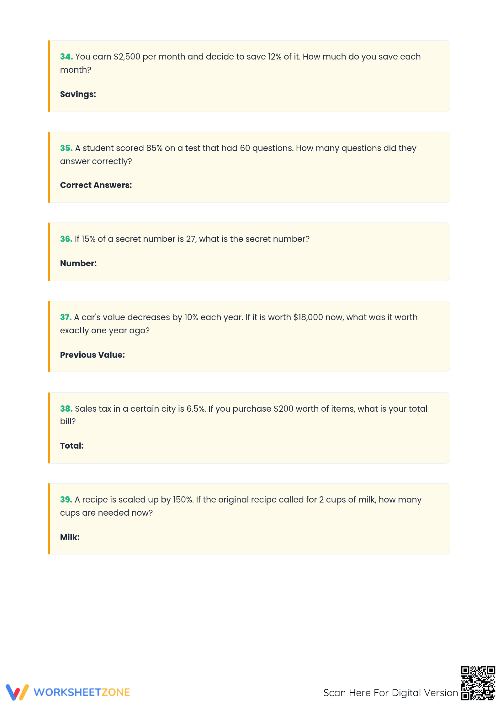 Essential Grade 7 Math: Advanced Percent Calculations - Page 4