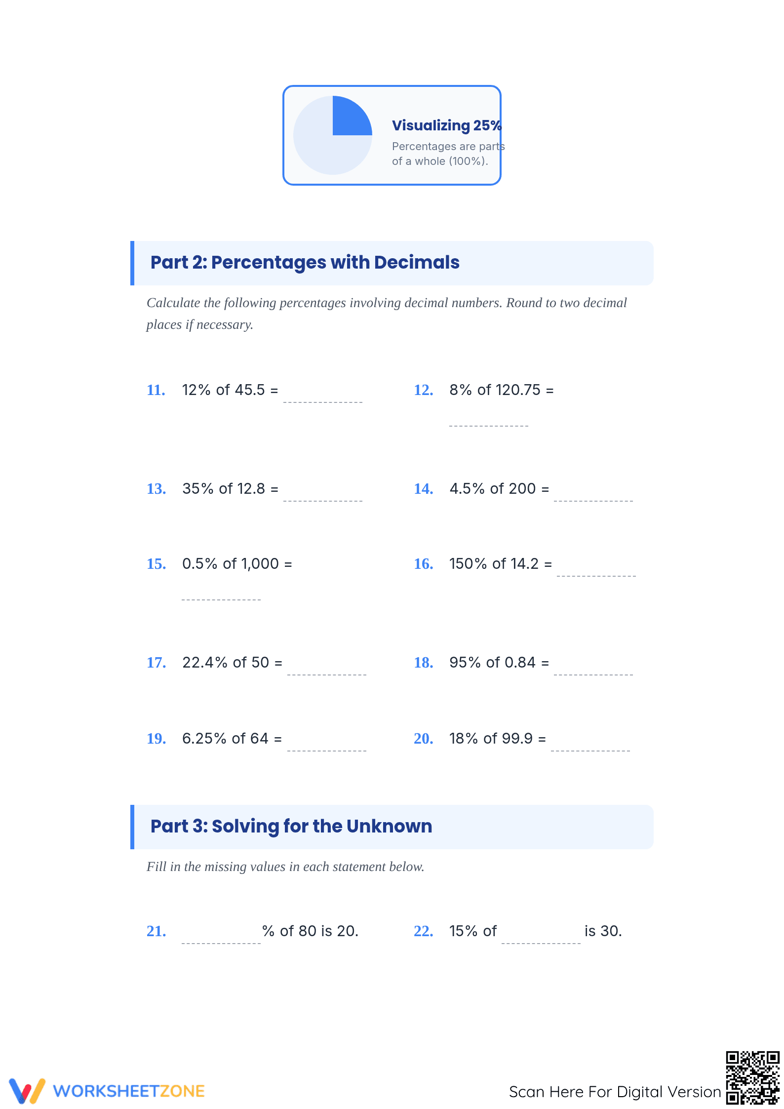 Printable Mastering Percentages Worksheet | Grade 7 Math - Page 2
