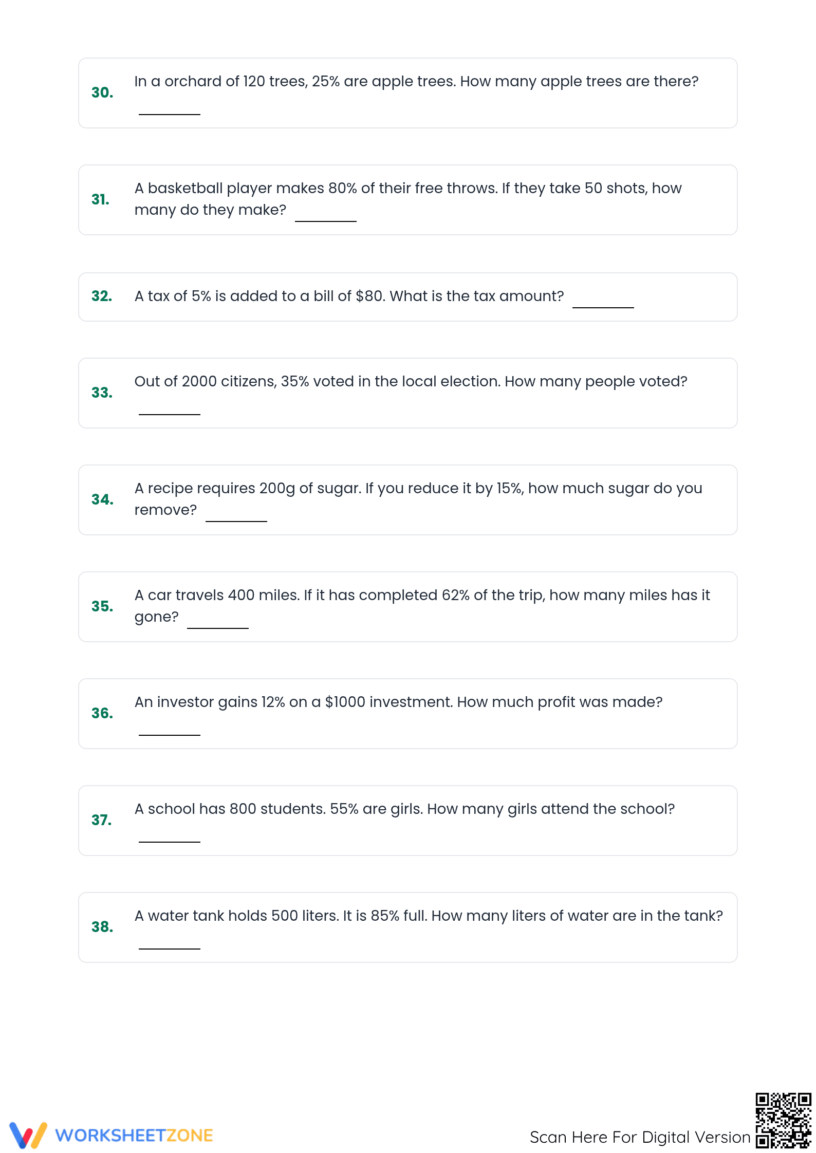 Essential Percentage Calculations Worksheet | Grade 6 Math - Page 4