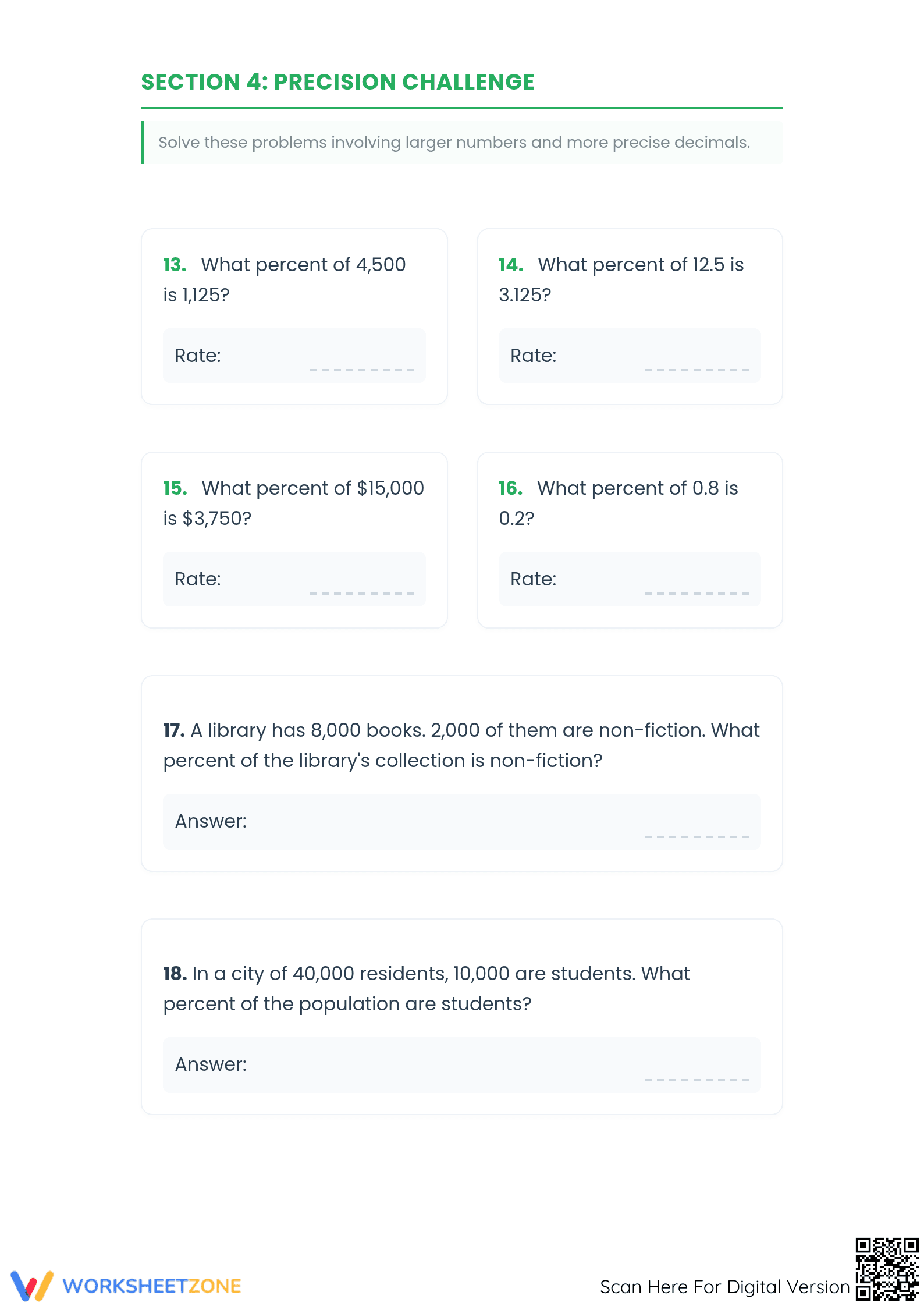 Essential Percent Rate Practice Worksheet | Grades 6-8 Math - Page 4