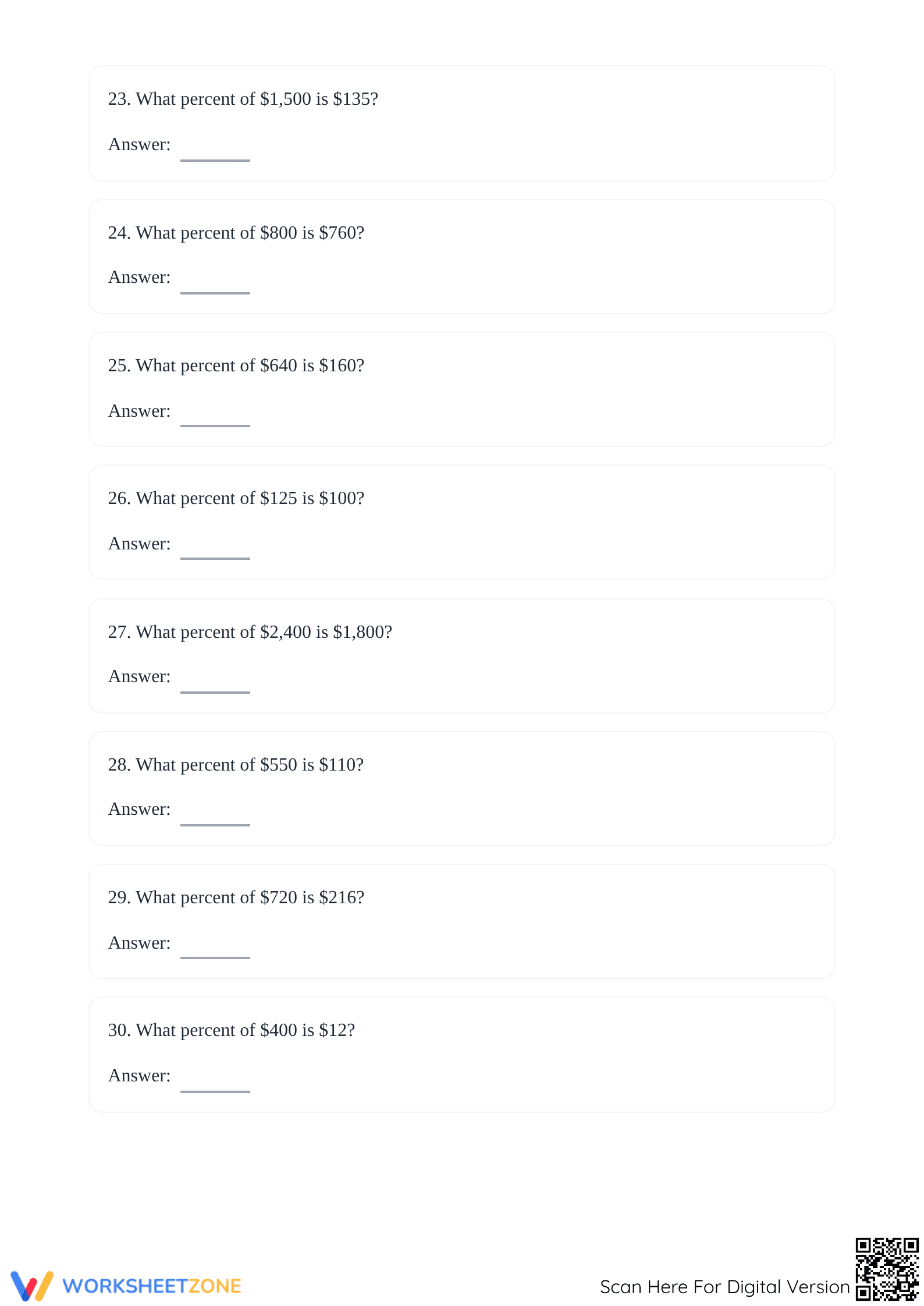 Essential Percent Rates Worksheet | Grade 6 Math Printable - Page 4