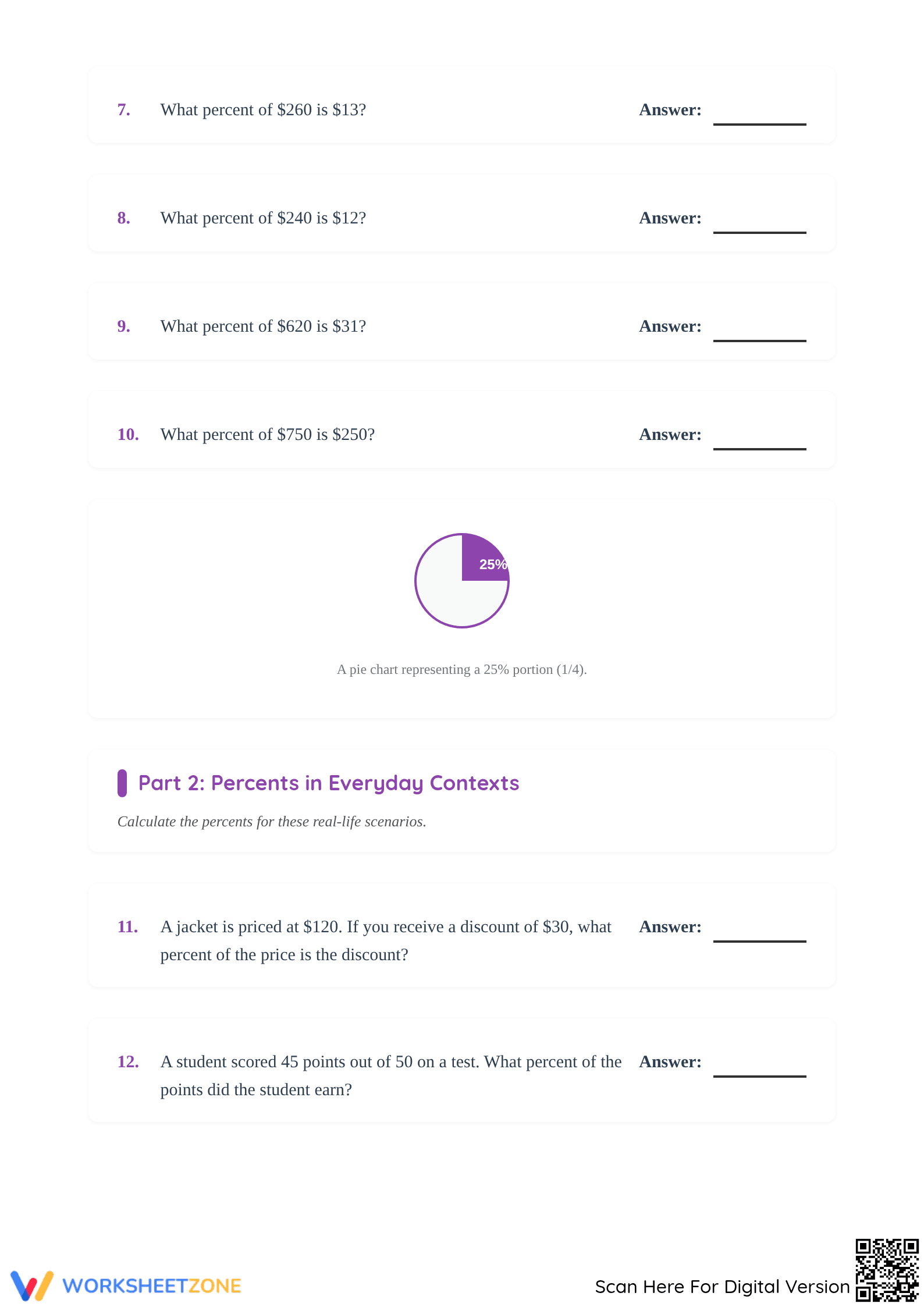 Grade 6 Percent Rate Worksheet — Printable No-Prep Packet - Page 2