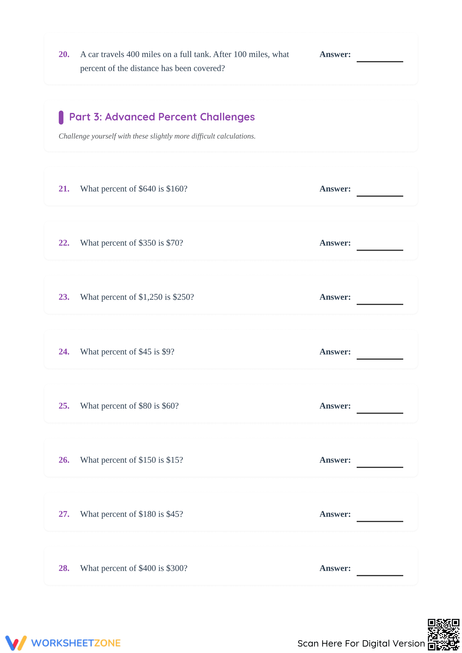Grade 6 Percent Rate Worksheet — Printable No-Prep Packet - Page 4