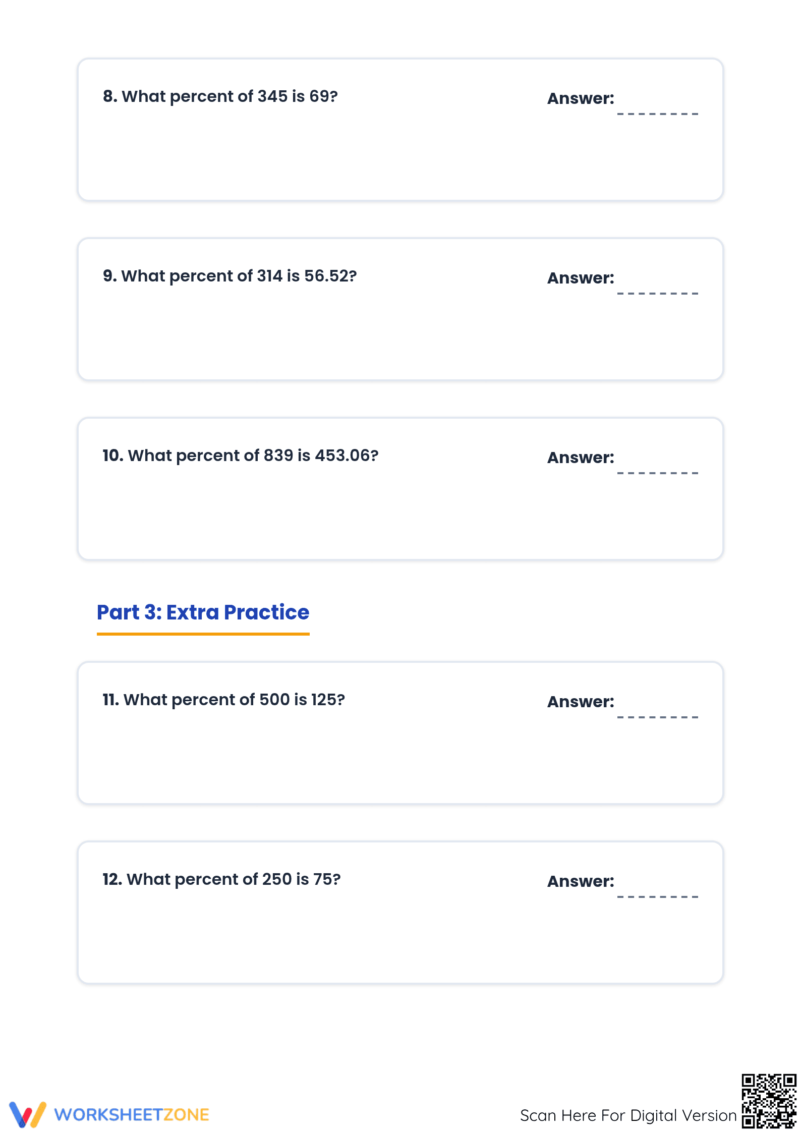 Essential Percent Calculations Worksheet | Grades 6-7 Math - Page 3