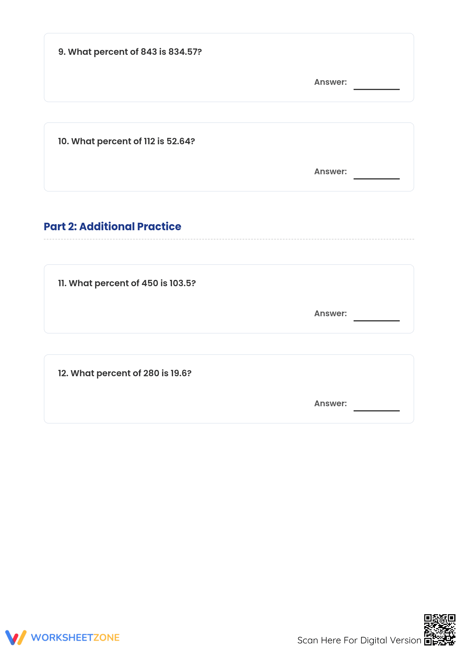 Calculating Percents Worksheet | Essential Grade 6 Math - Page 3
