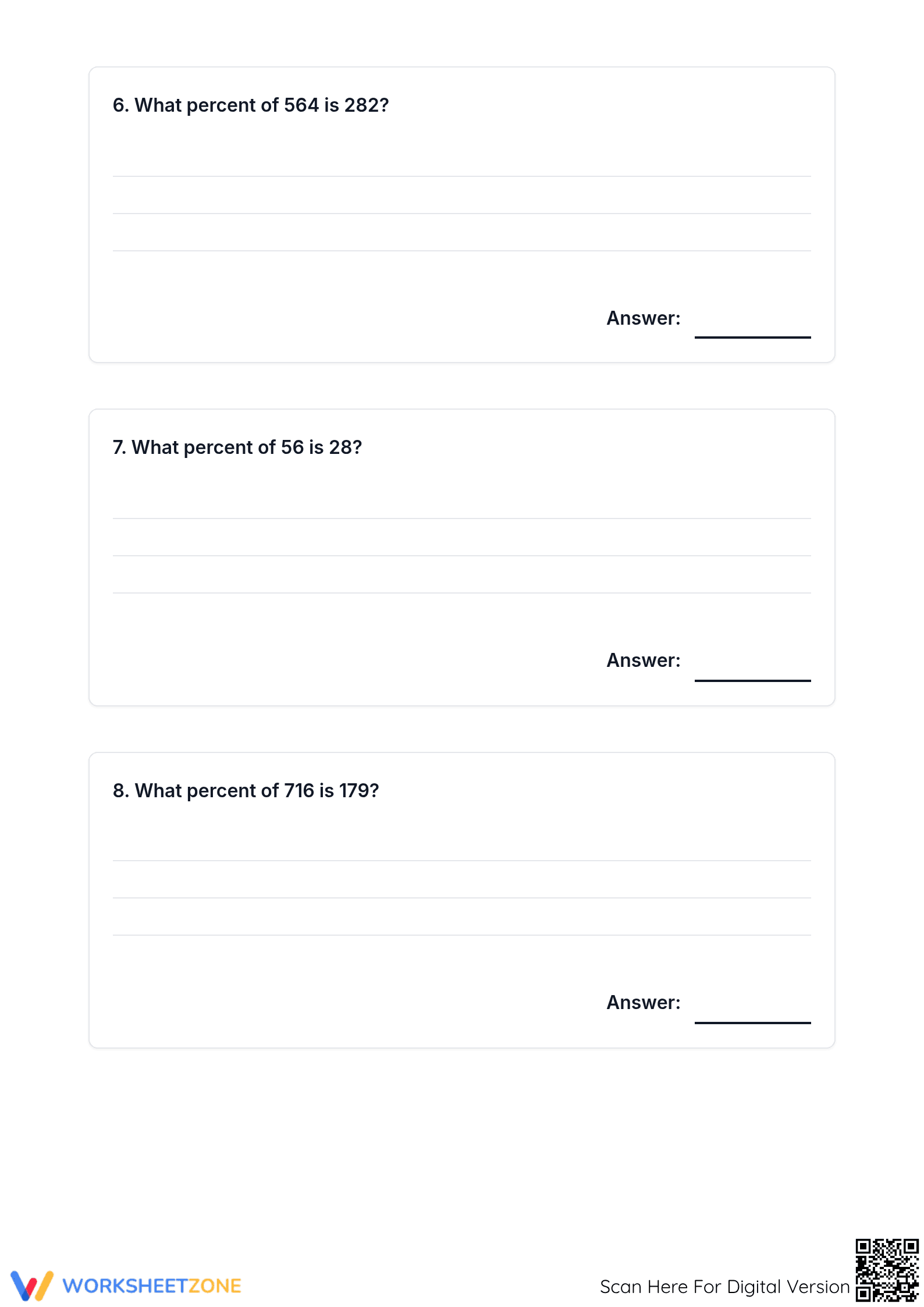 Calculate Percent Rates Worksheet | Essential Grade 6 Math - Page 3