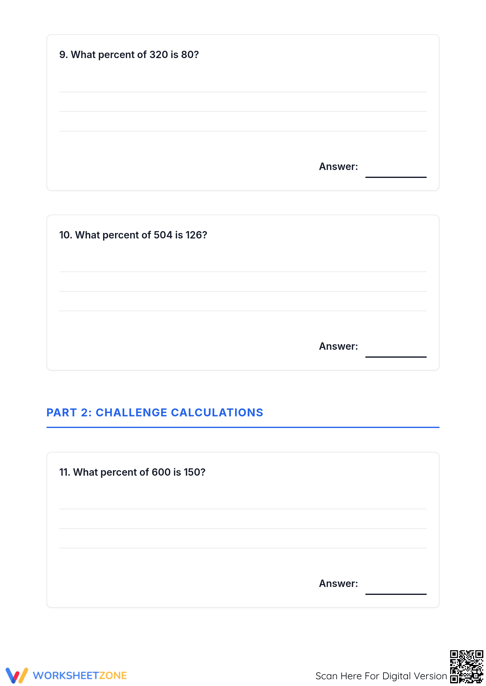 Printable Percent Calculation Worksheet | Grade 6-7 Math - Page 4