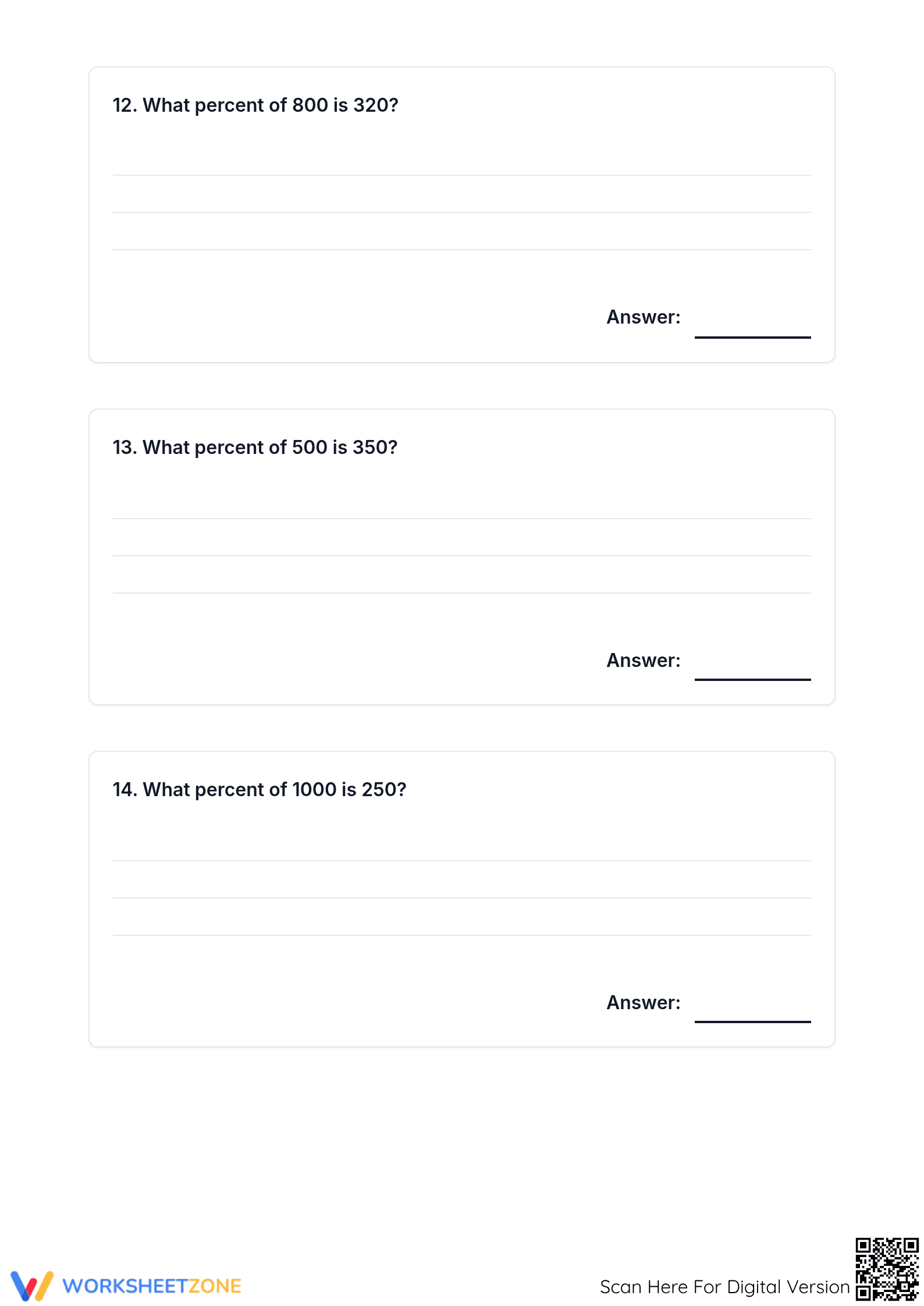 Printable Percent Calculation Worksheet | Grade 6-7 Math - Page 5