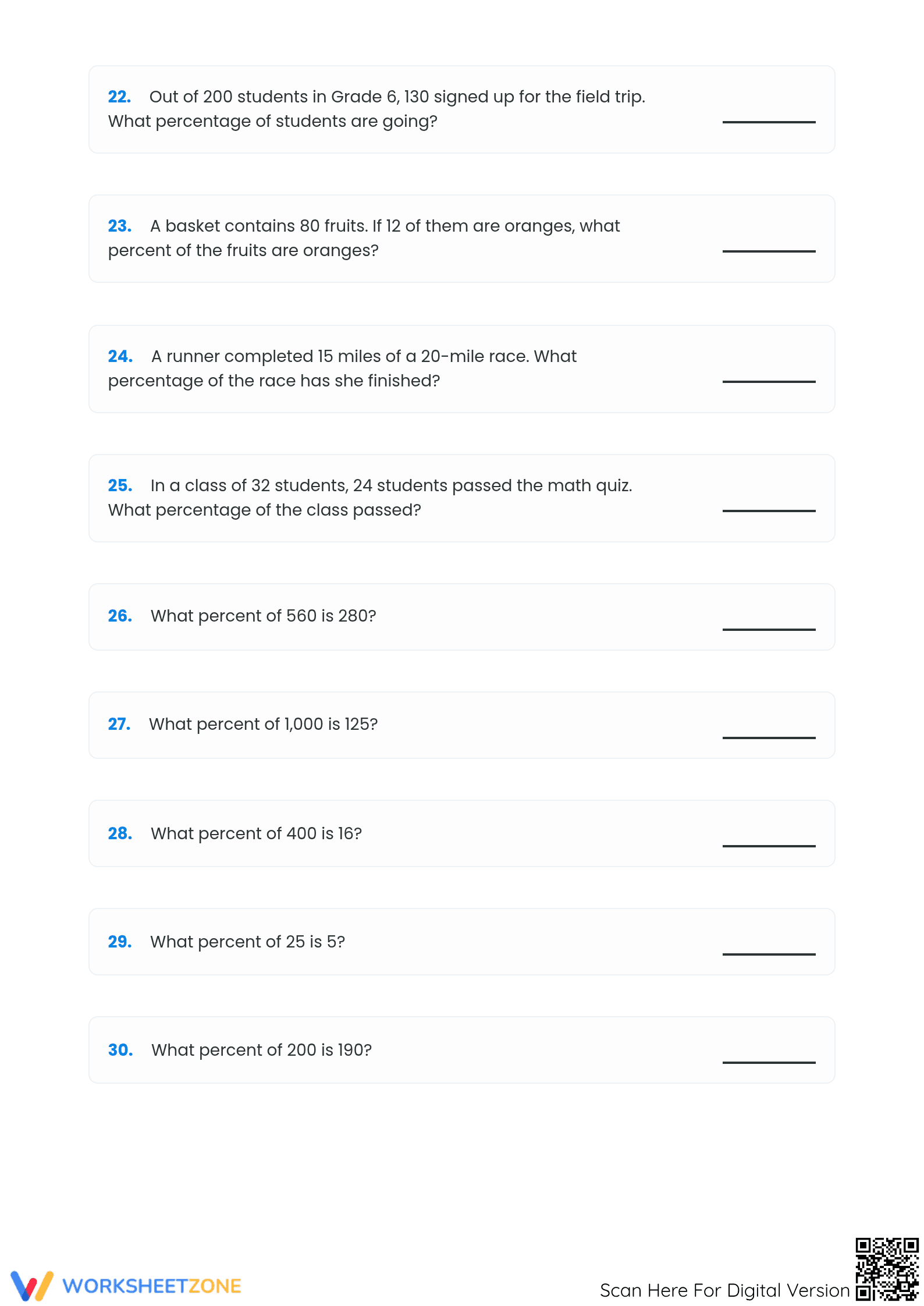 Grade 6-8 Percent Rate — Printable Essential Worksheet - Page 4