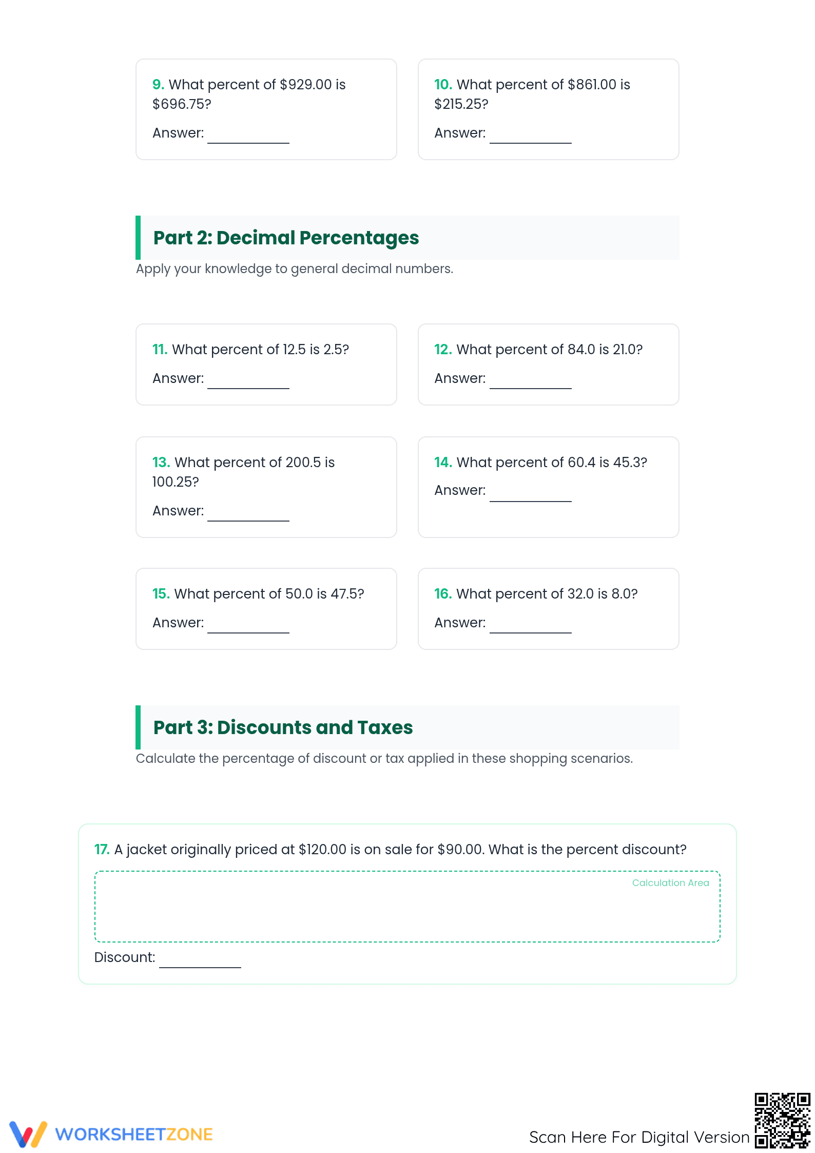 Essential 7.RP.A.3 Financial Math Worksheet | Grade 7 Ready - Page 2
