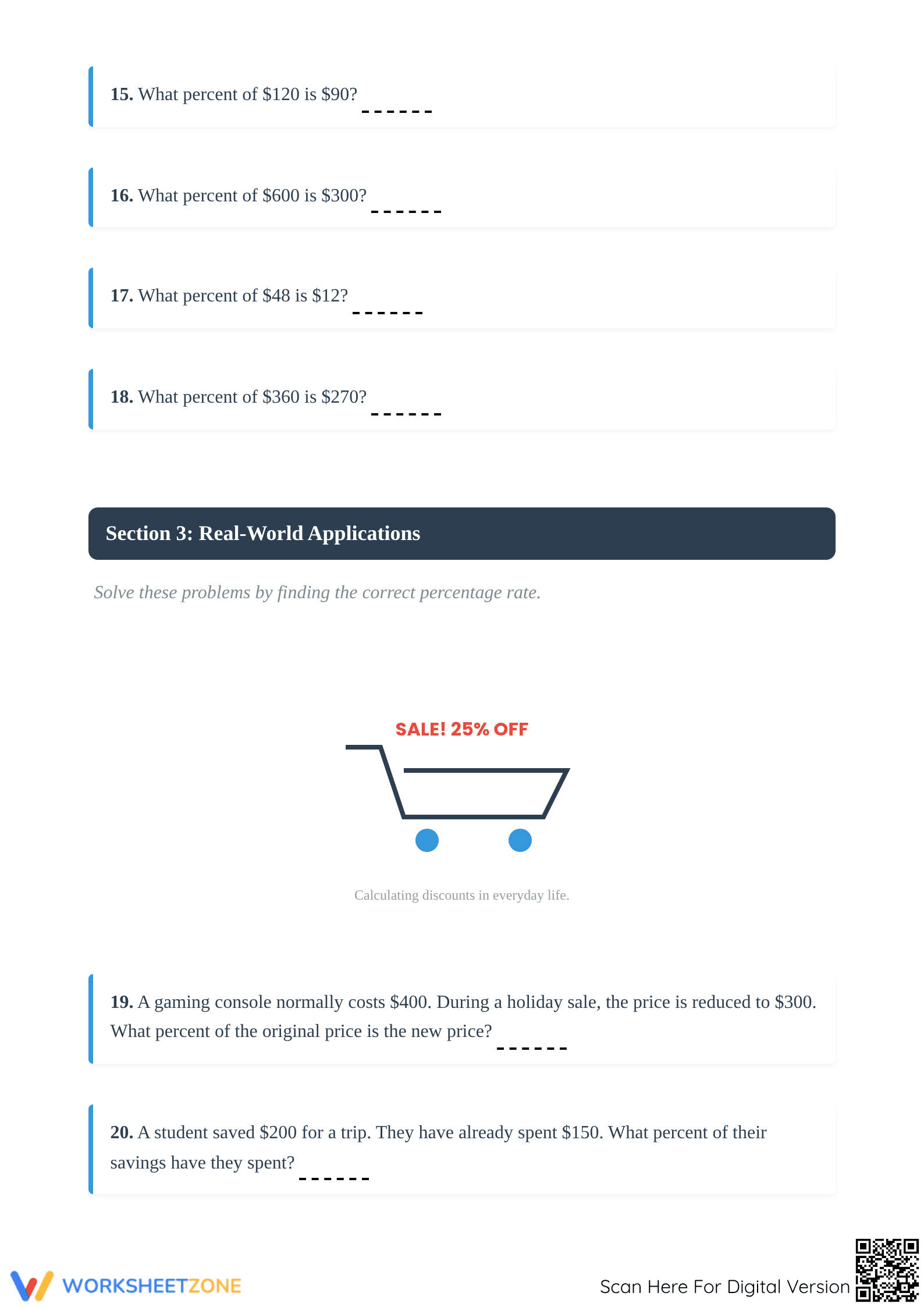 Essential Percent Rate Calculation Worksheet | Grades 4-8 - Page 3