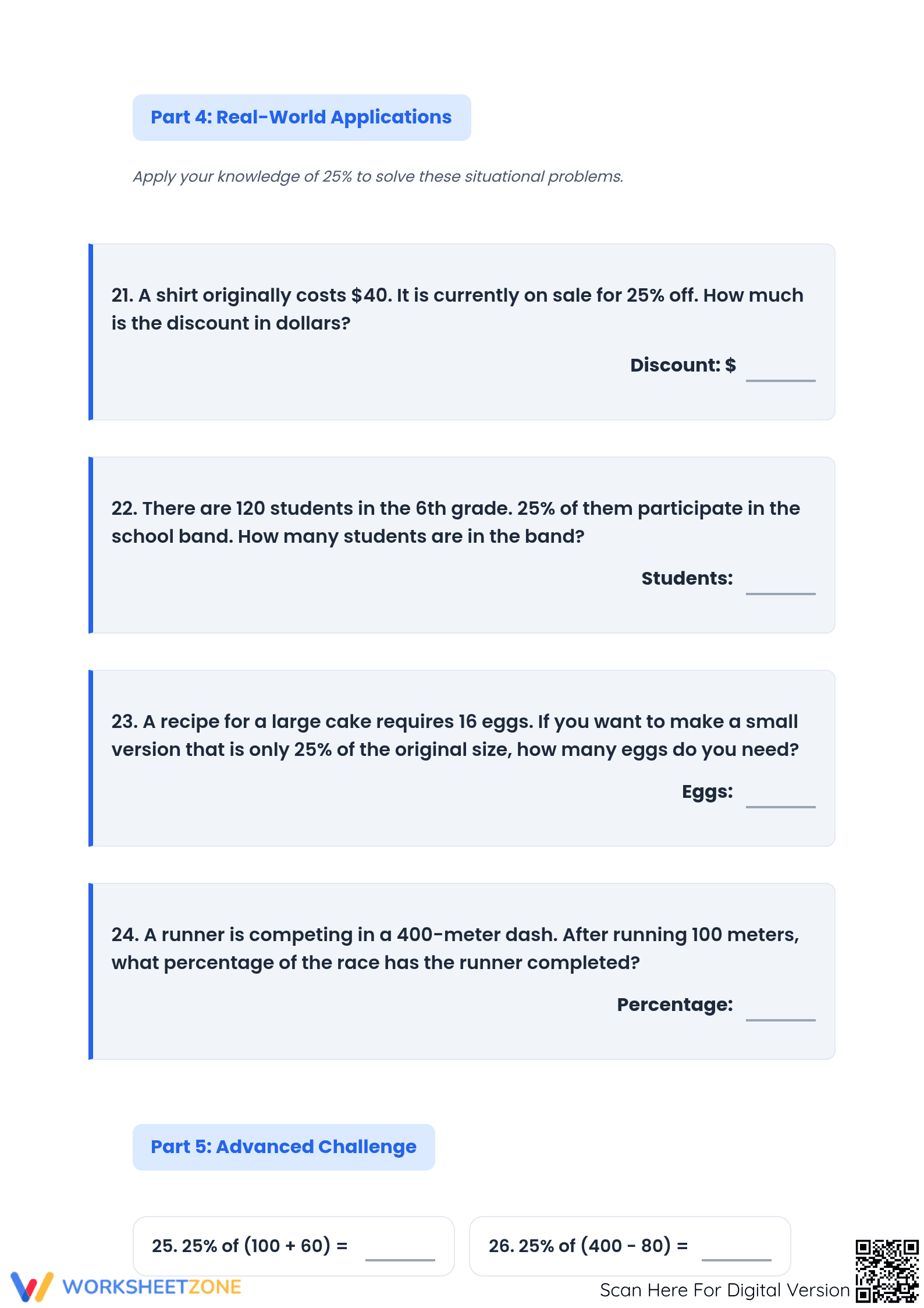 Calculate 25 Percent of Whole Numbers | Essential Math - Page 3