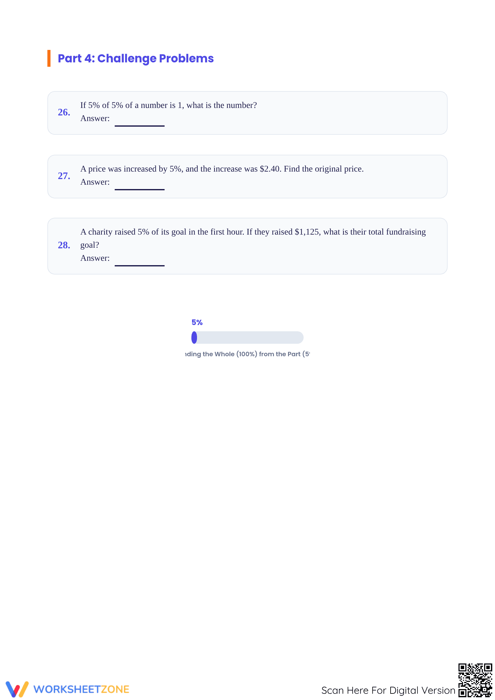 Calculate Original Amount: Essential Grade 6 Math Worksheet - Page 4