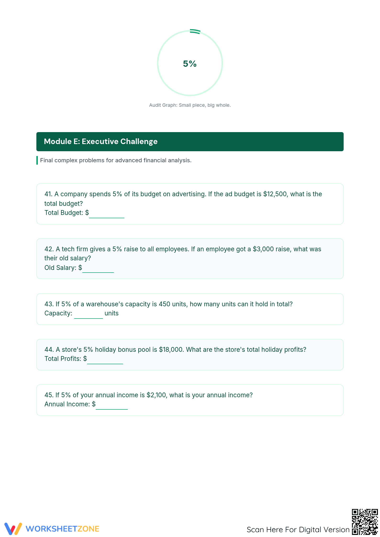 Essential Grade 6 Percentages: Calculate Original Amount - Page 5