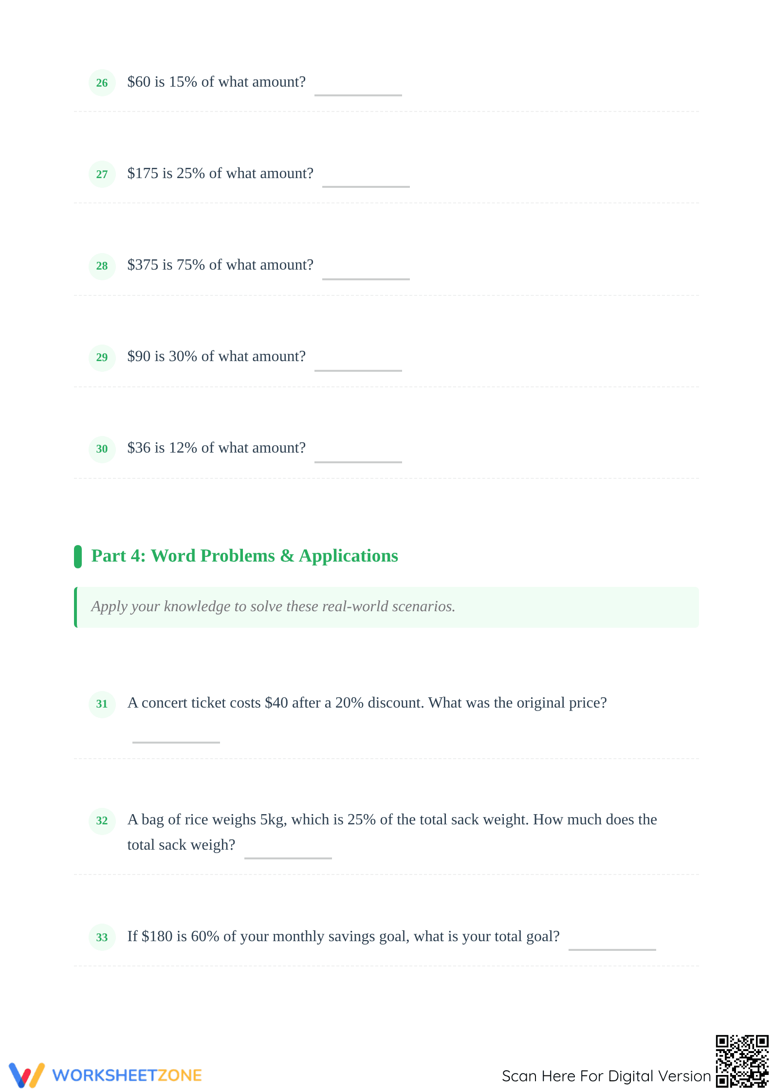 Essential Percent Calculations Worksheet | Grade 6 Math - Page 4