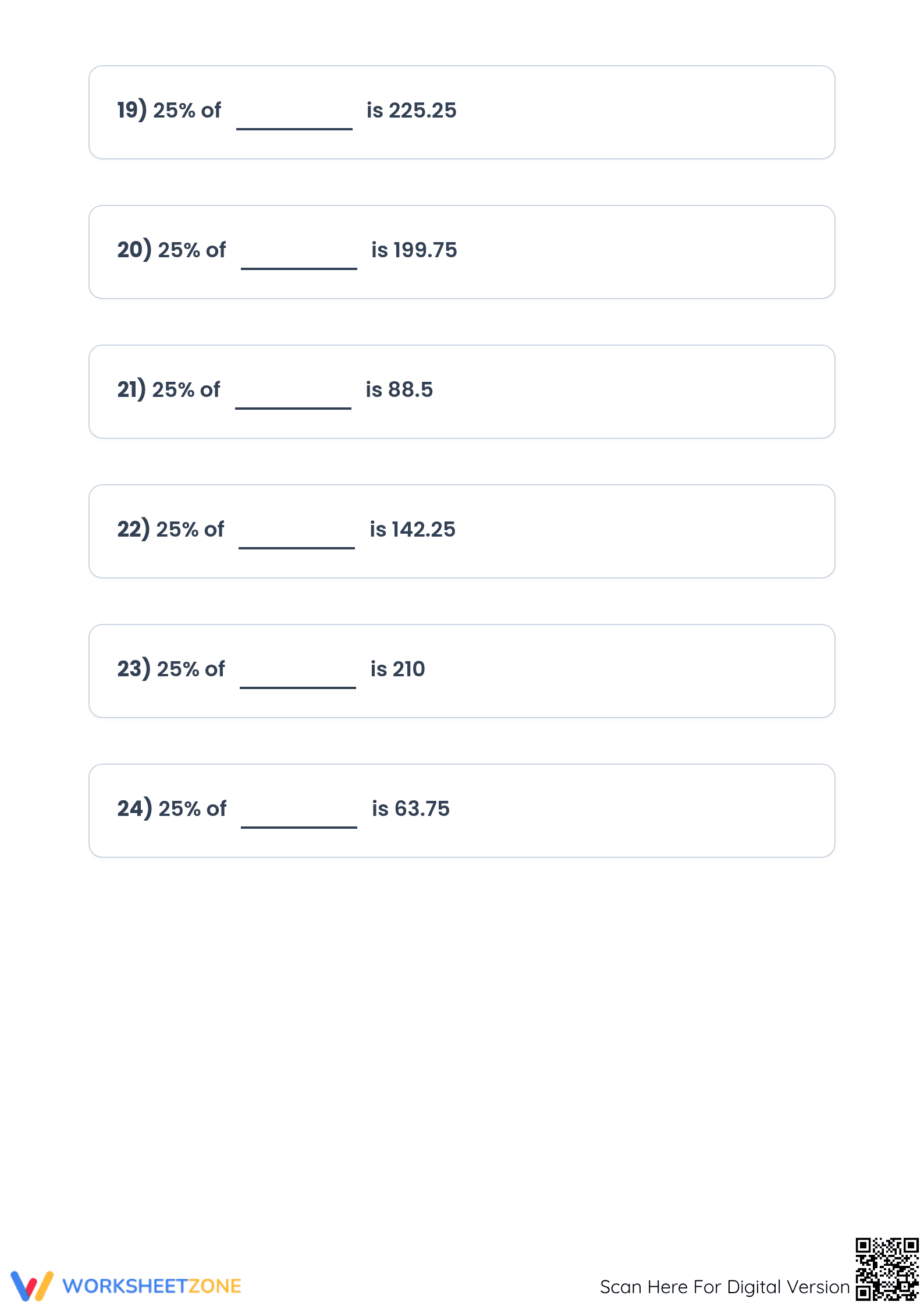 Essential 25% Percentage Worksheet | Grade 4-8 Math - Page 4