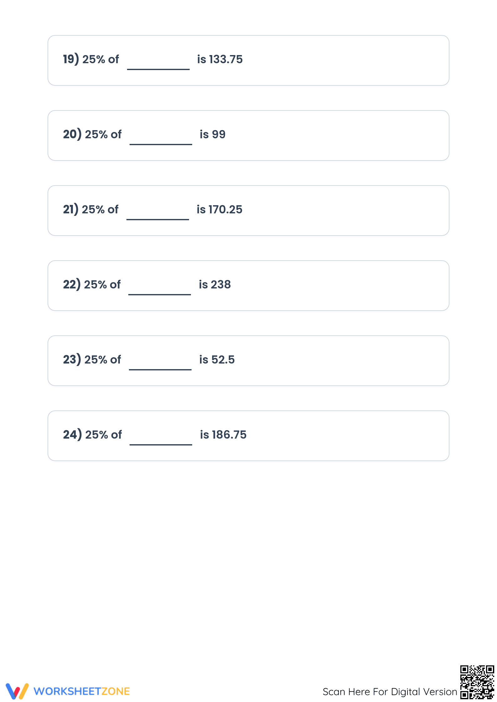 Essential 25% Percent Calculation Worksheet | Grade 6 Math - Page 4