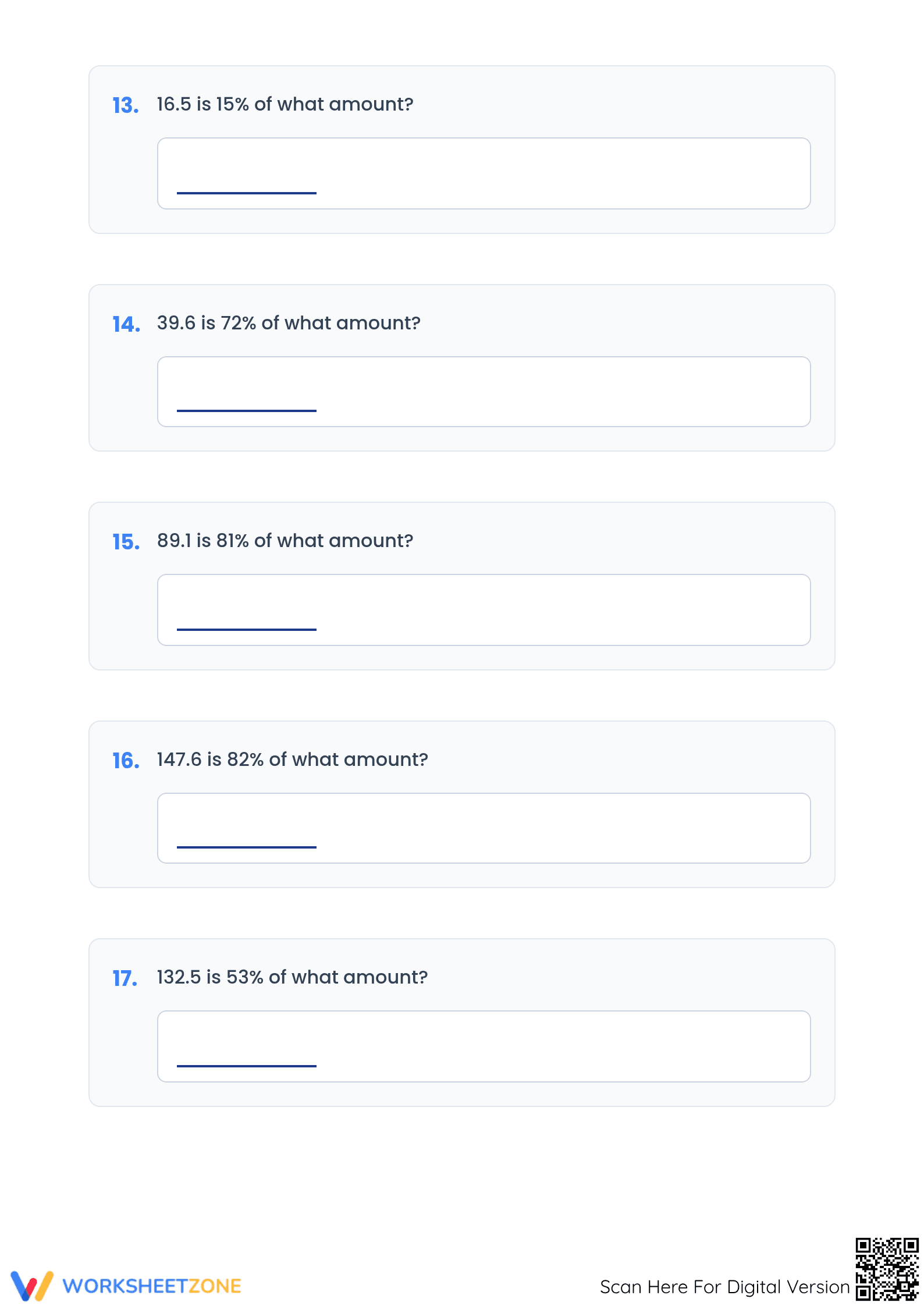 Essential Original Amount Percentage Worksheet | Grades 6-8 - Page 4