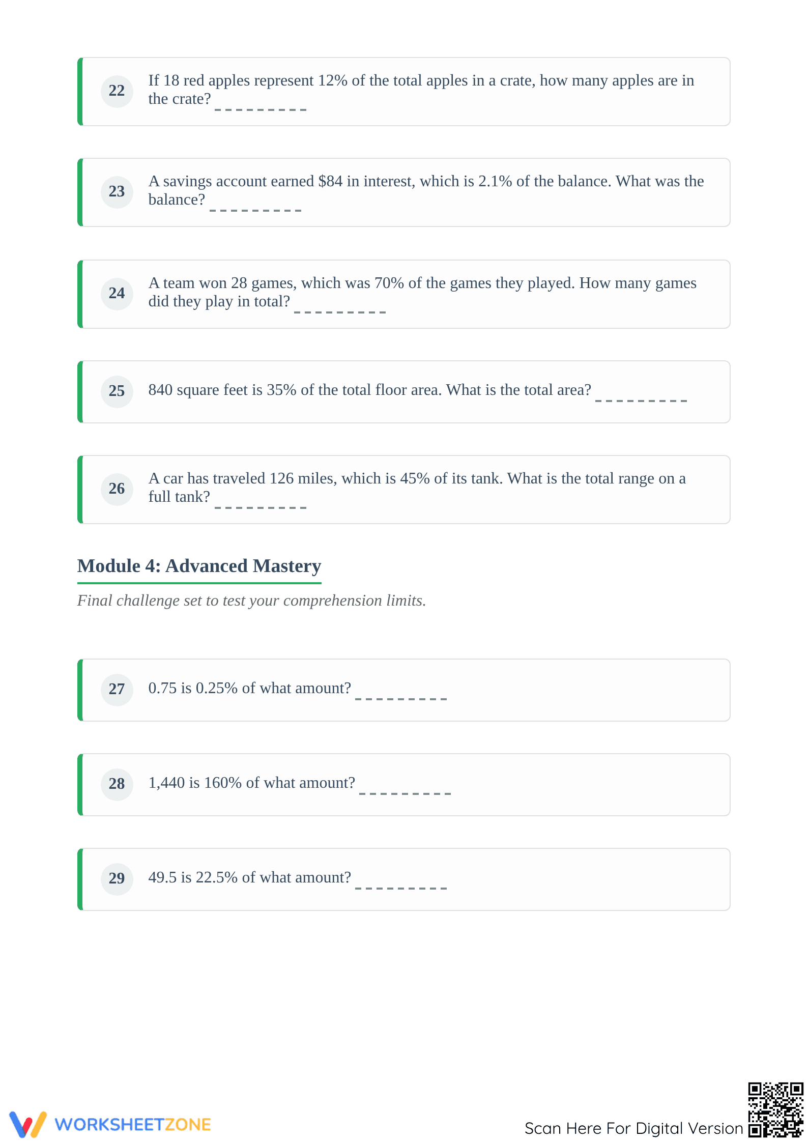 Calculate Original Amount Worksheet | Essential Grade 6 Math - Page 4