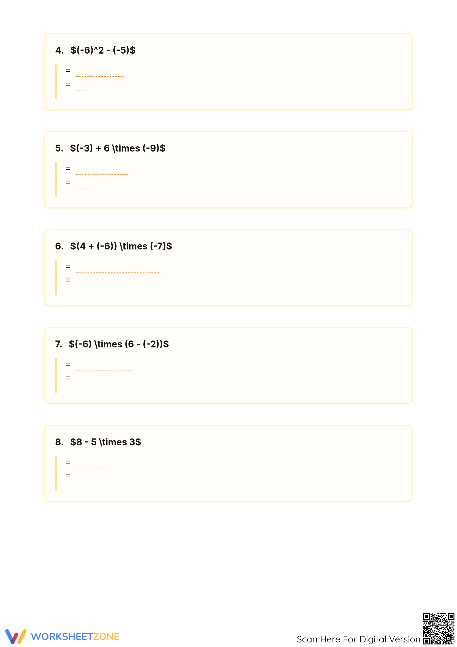 Essential Order of Operations 7.NS.A.3 Grade 7 Aligned - Page 2