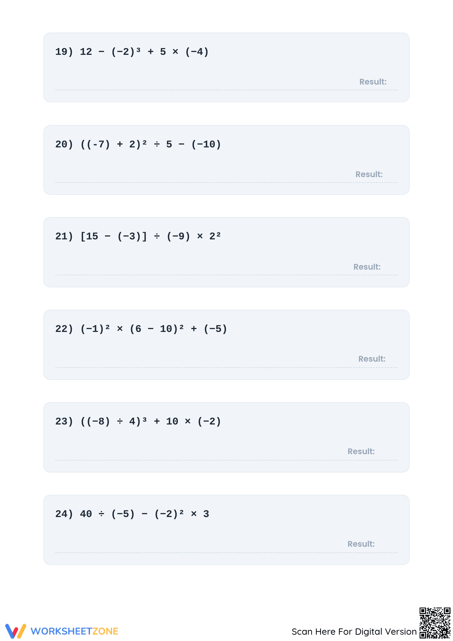 Essential Order of Operations Worksheet | Grade 7 Math - Page 5