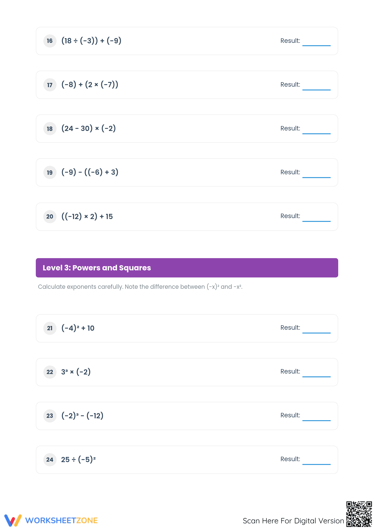 Essential Order of Operations with Integers | Grade 6-8 - Page 3