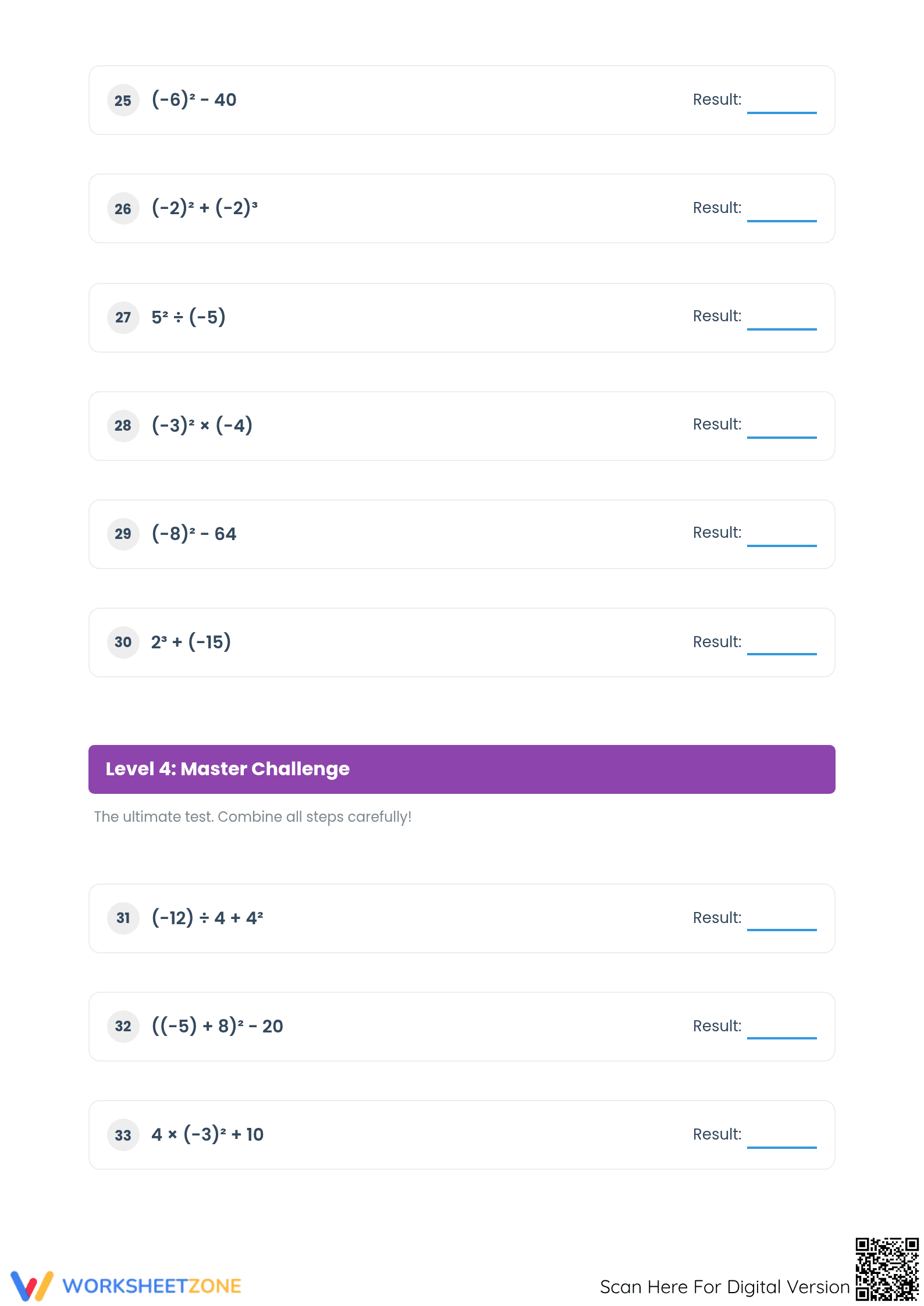 Essential Order of Operations with Integers | Grade 6-8 - Page 4