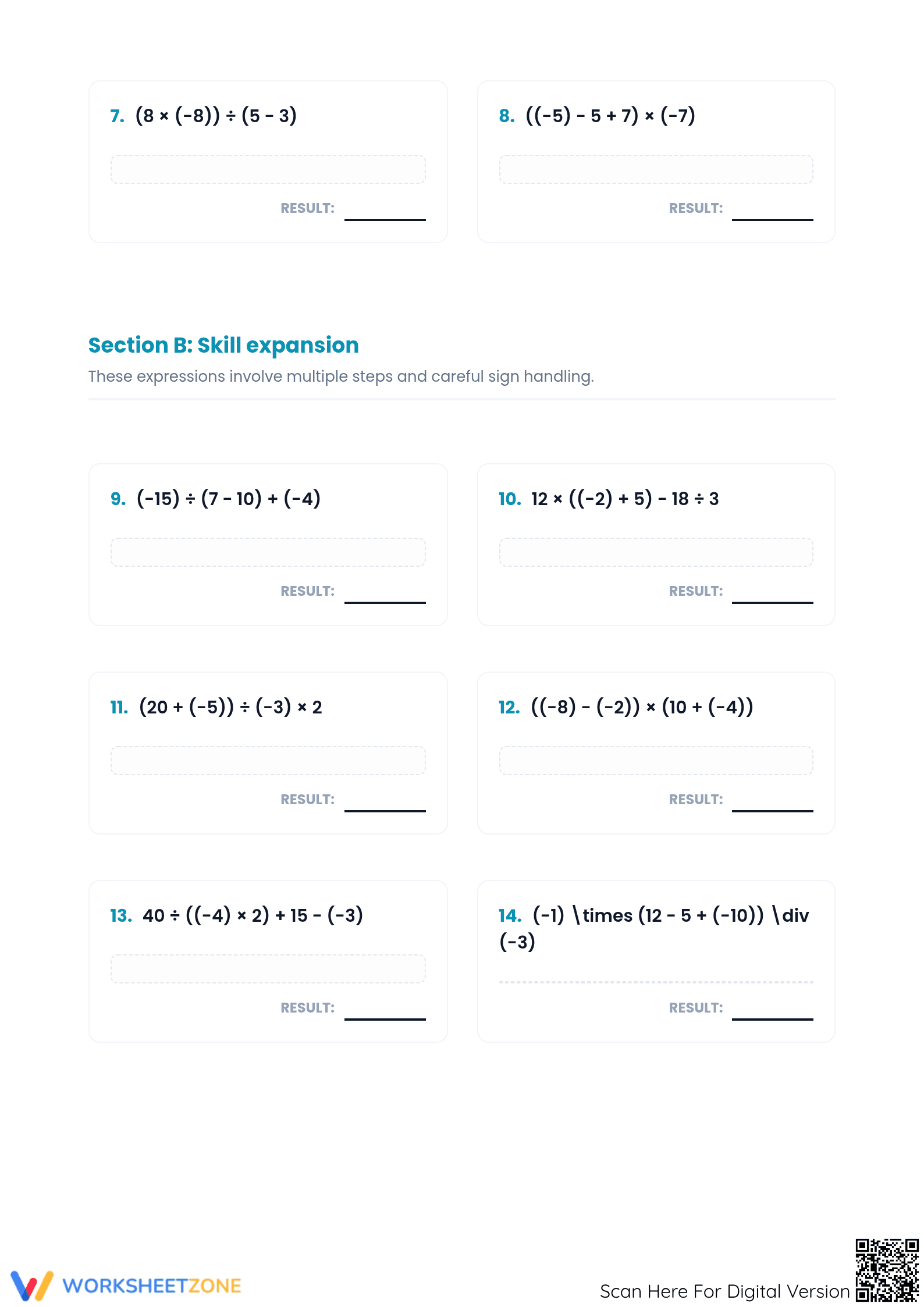 Essential Order of Operations with Integers | 7th Grade Aligned - Page 2