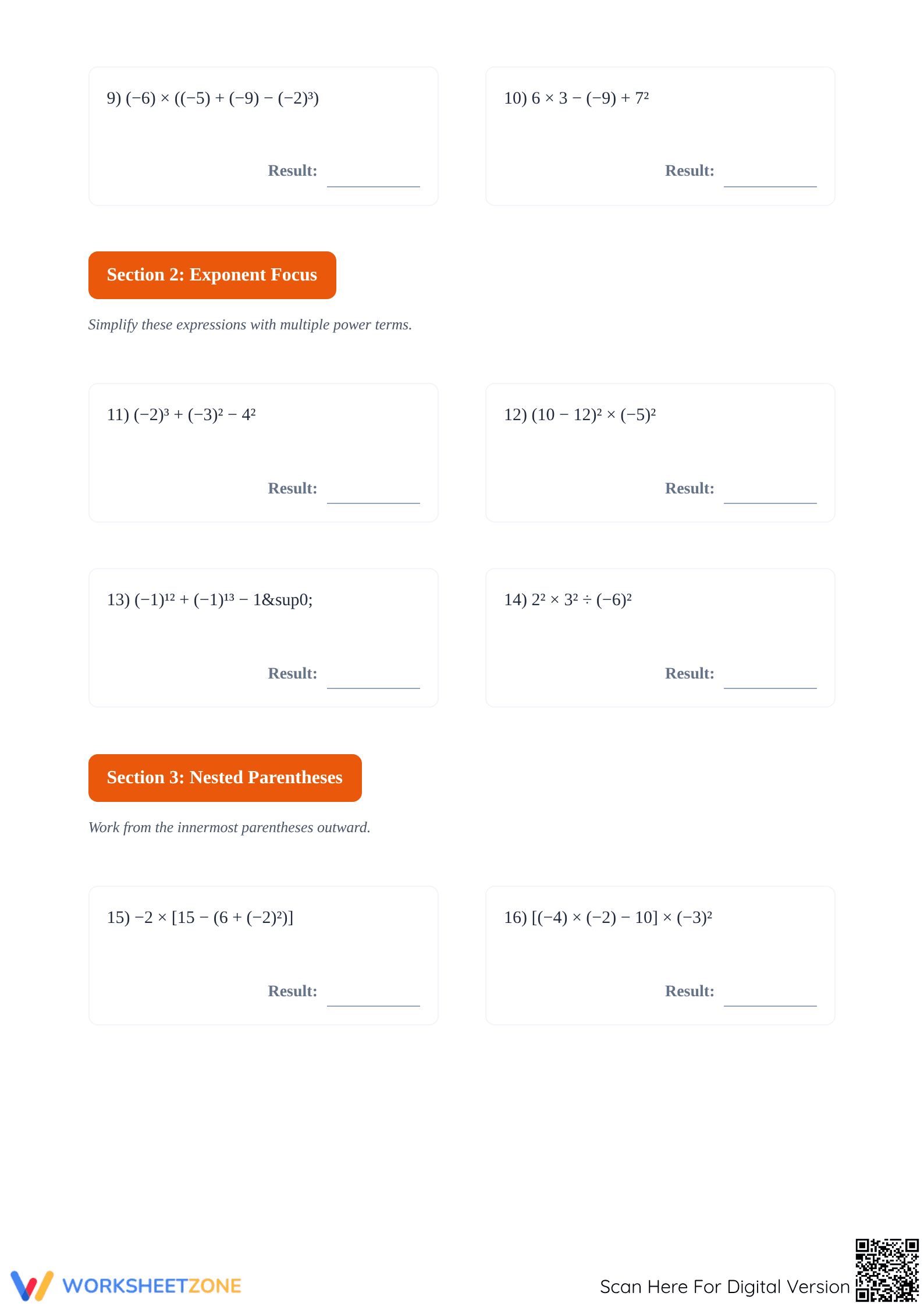 Order of Operations Worksheet | Grade 6 Essential Math - Page 2
