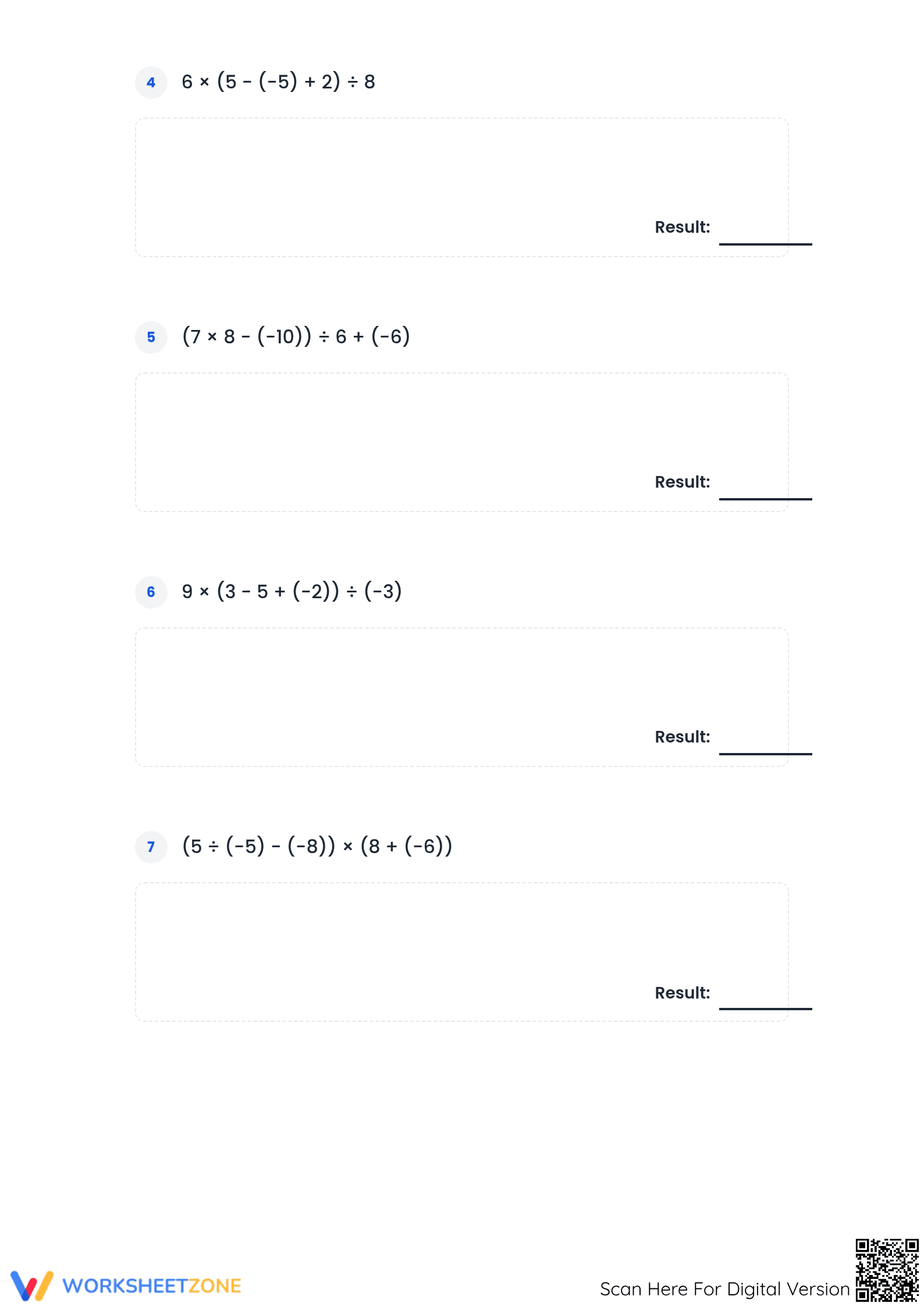 Essential Order of Operations: Integers | Grade 7 Printable - Page 2