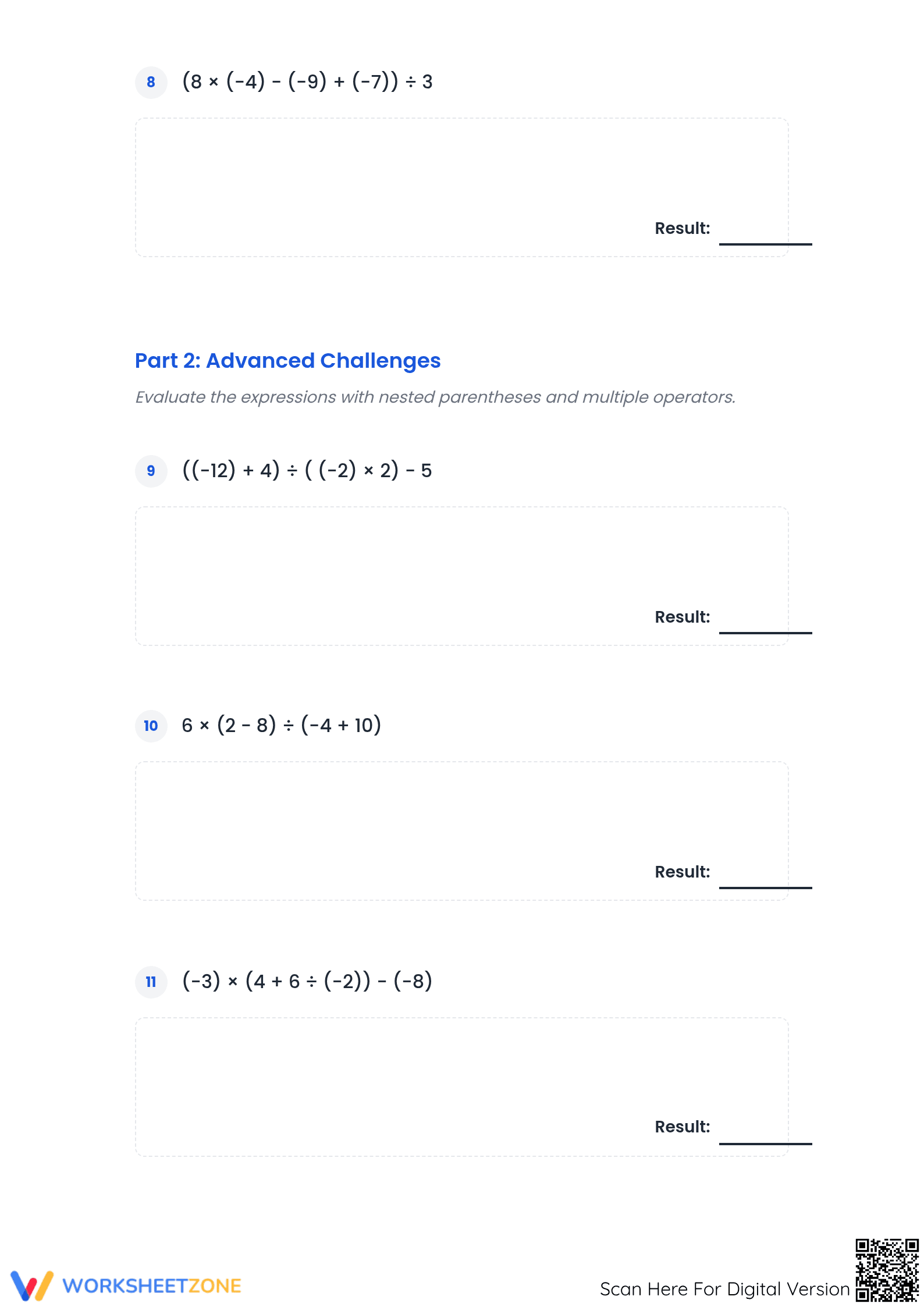 Essential Order of Operations: Integers | Grade 7 Printable - Page 3
