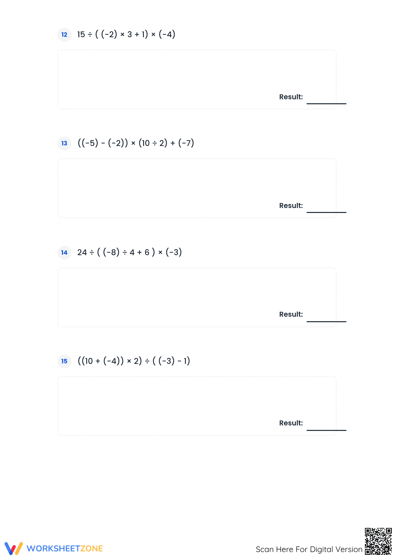 Essential Order of Operations: Integers | Grade 7 Printable - Page 4