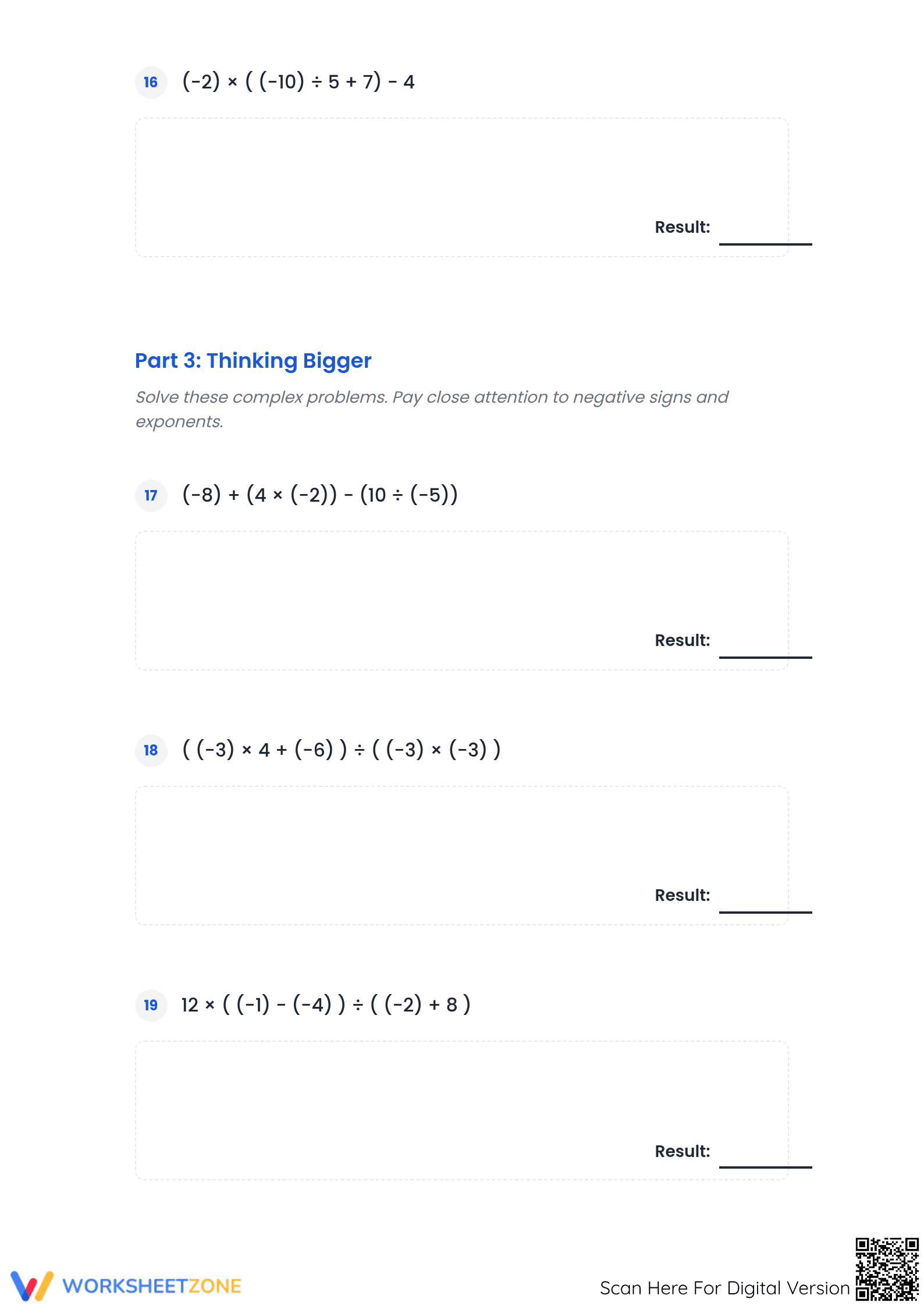 Essential Order of Operations: Integers | Grade 7 Printable - Page 5