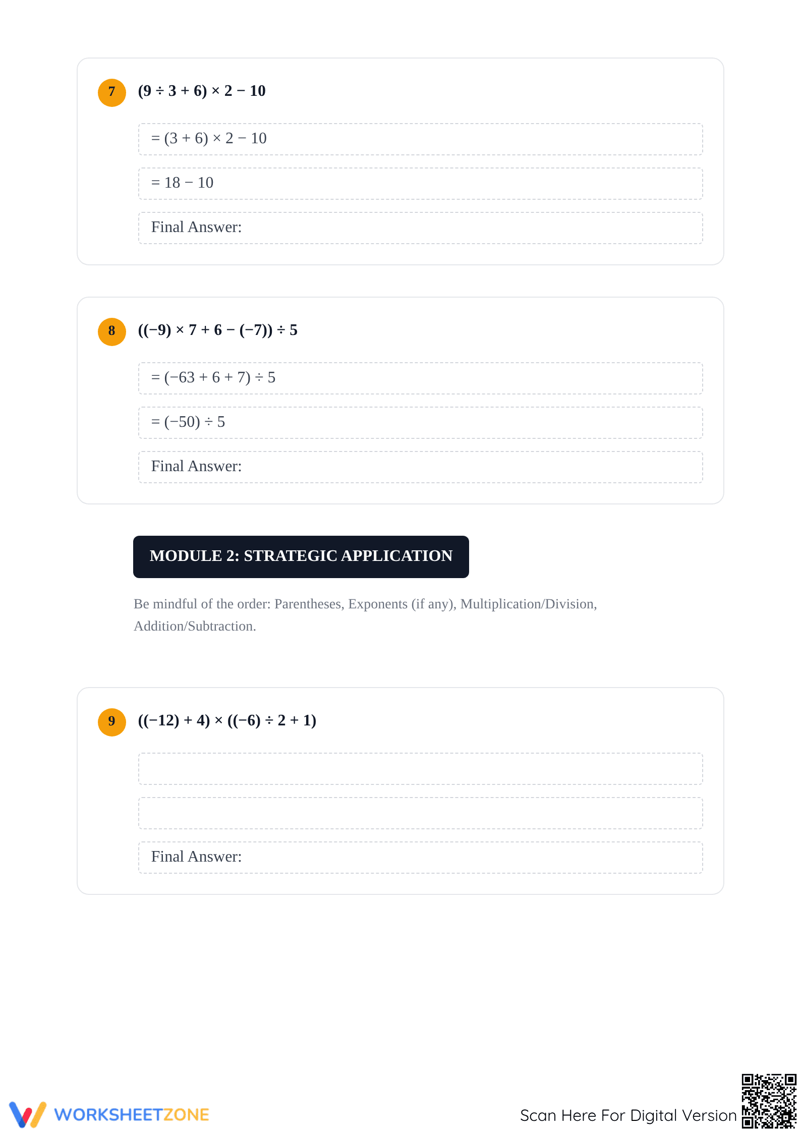 Essential Order of Operations with Integers | Grade 7 Math - Page 3