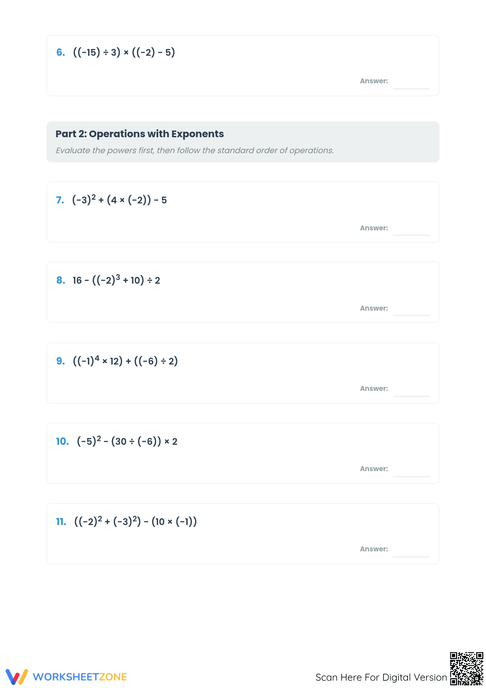 Essential Order of Operations Worksheet | Grade 6 Math - Page 2