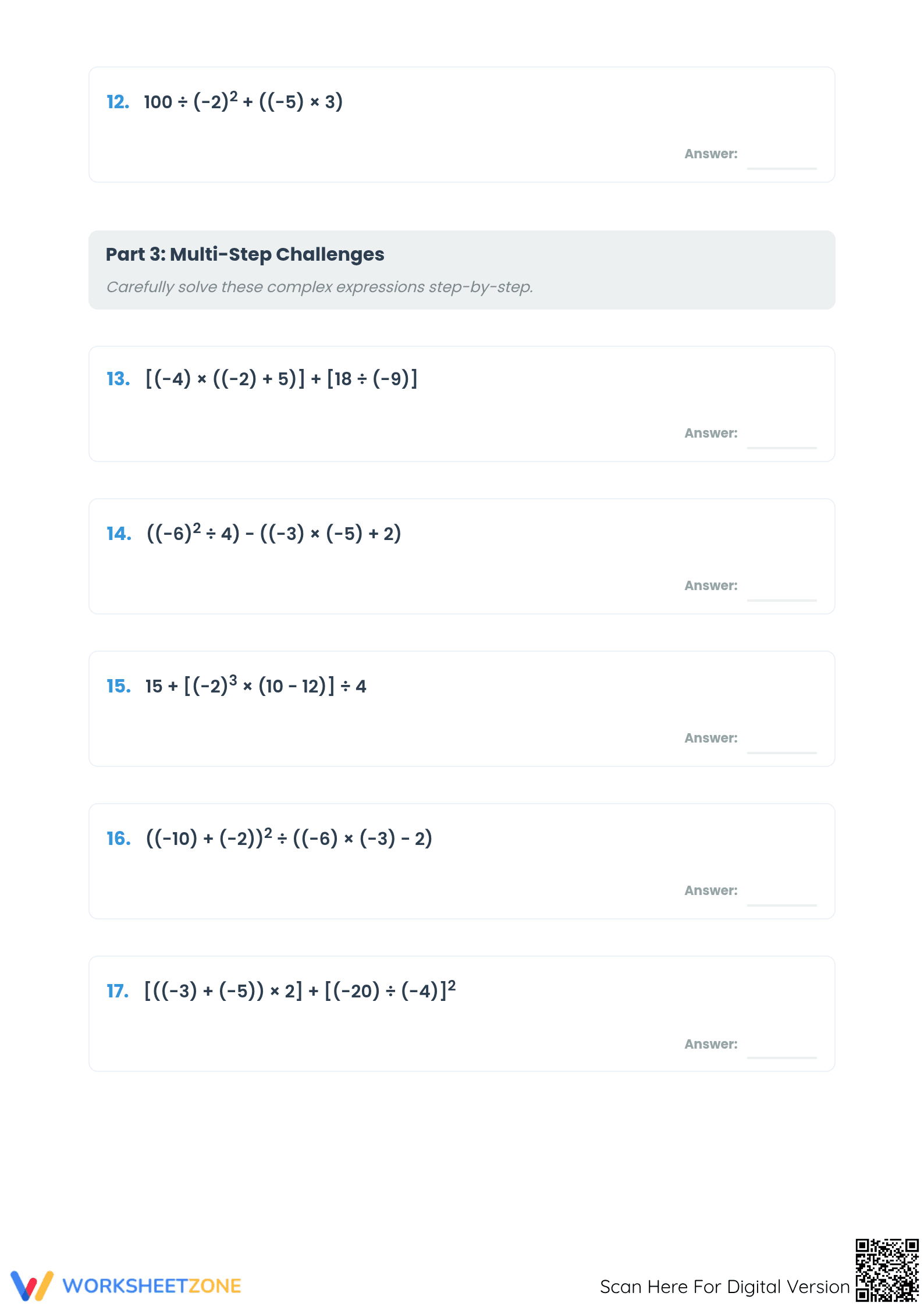 Essential Order of Operations Worksheet | Grade 6 Math - Page 3