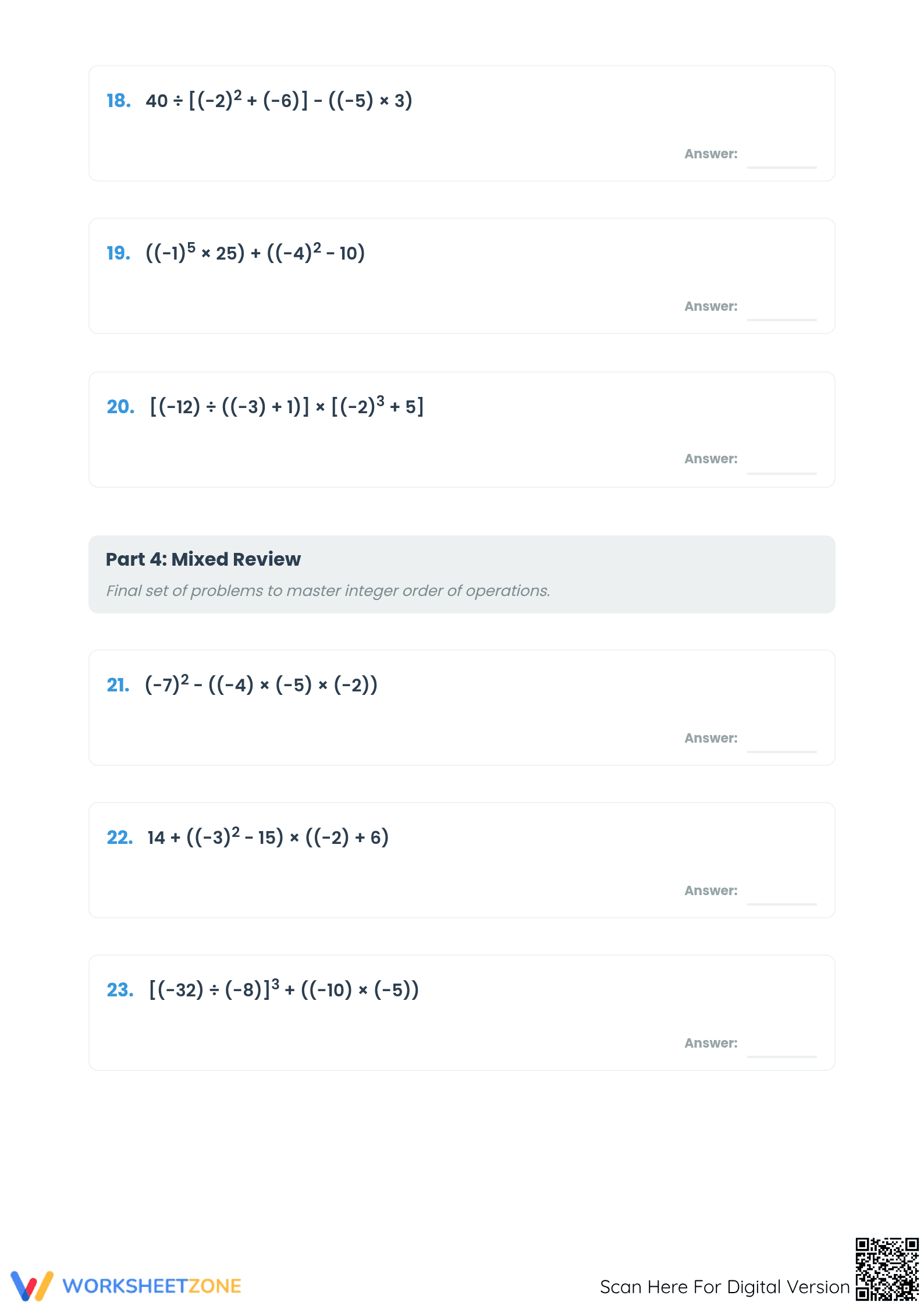 Essential Order of Operations Worksheet | Grade 6 Math - Page 4