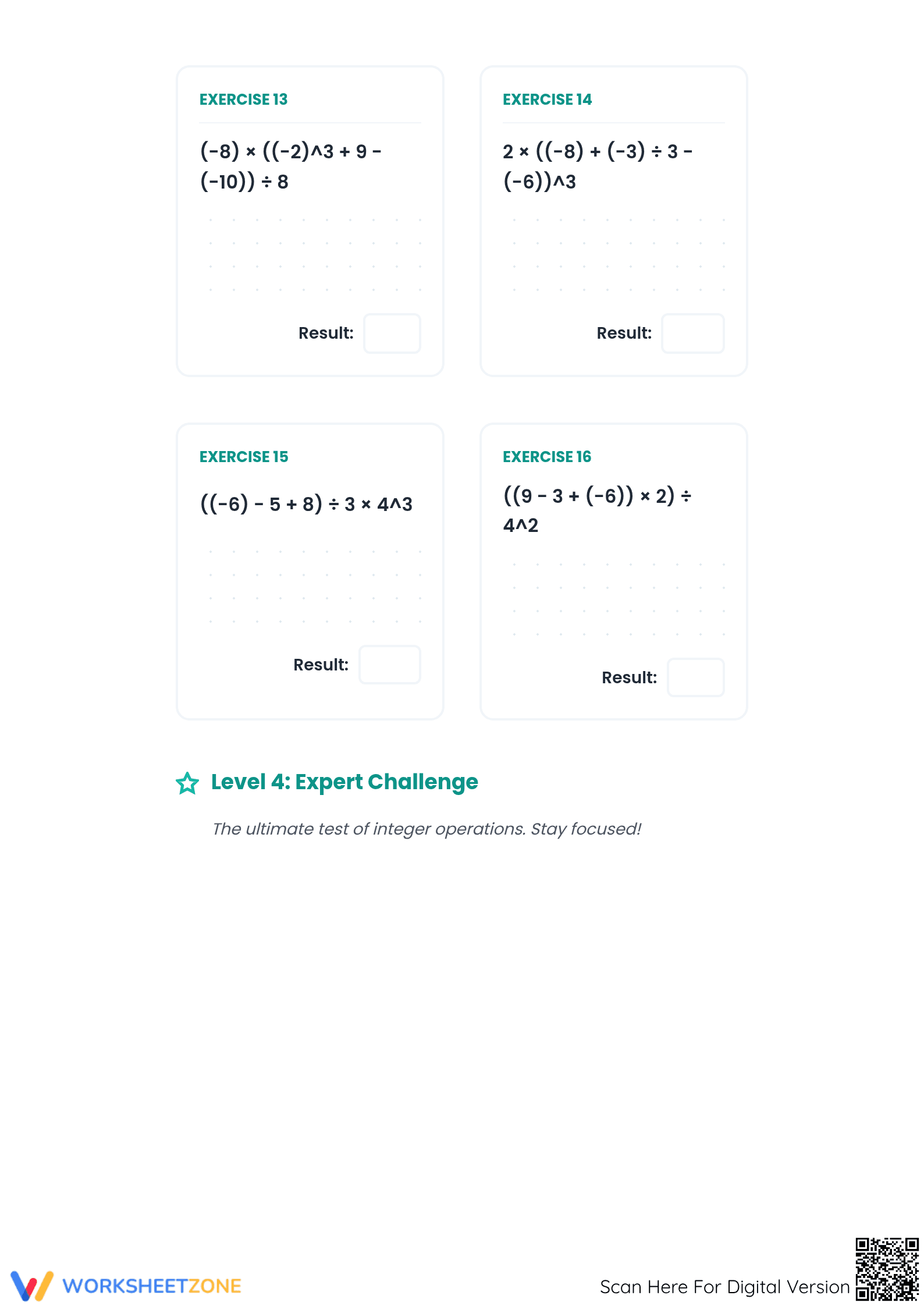 Order of Operations with Integers Worksheet | Essential Practice - Page 4