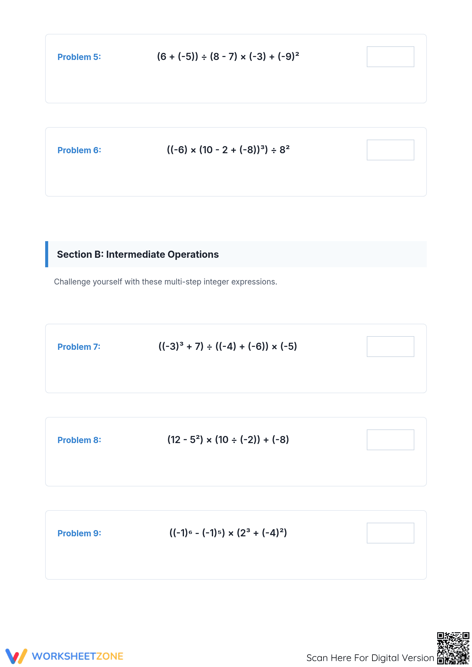 Essential Order of Operations with Integers | Grade 6-8 Math - Page 2