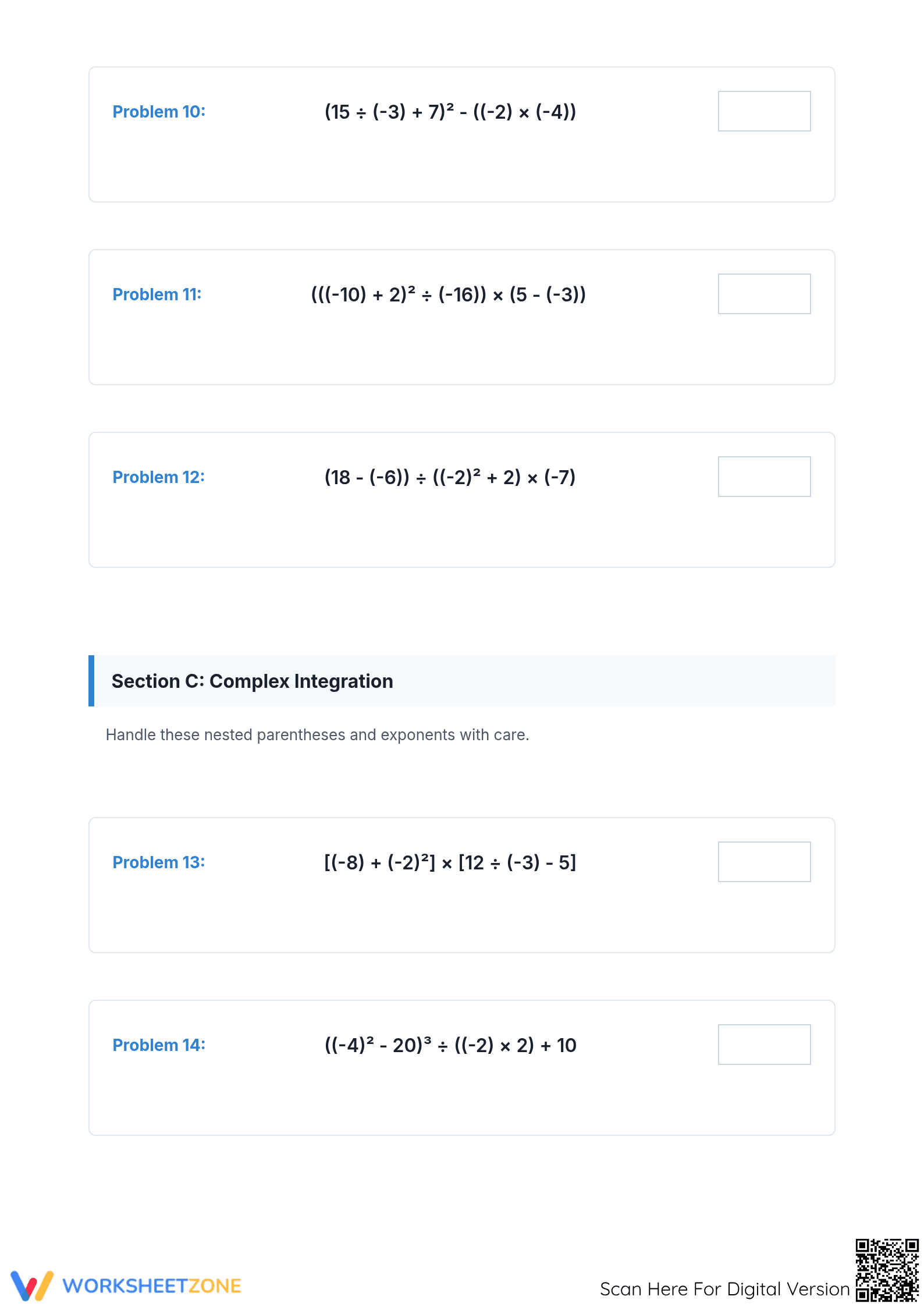 Essential Order of Operations with Integers | Grade 6-8 Math - Page 3