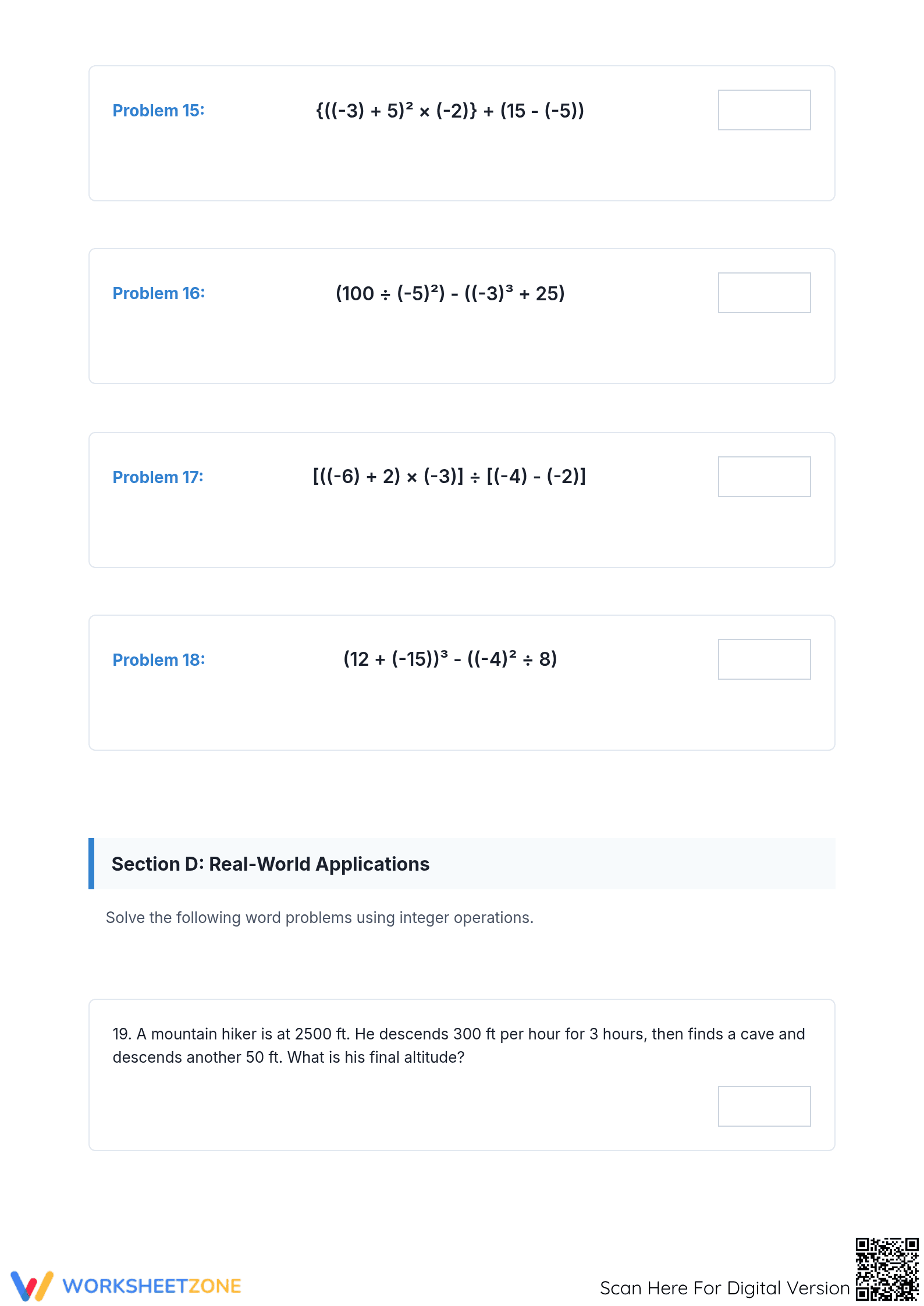 Essential Order of Operations with Integers | Grade 6-8 Math - Page 4
