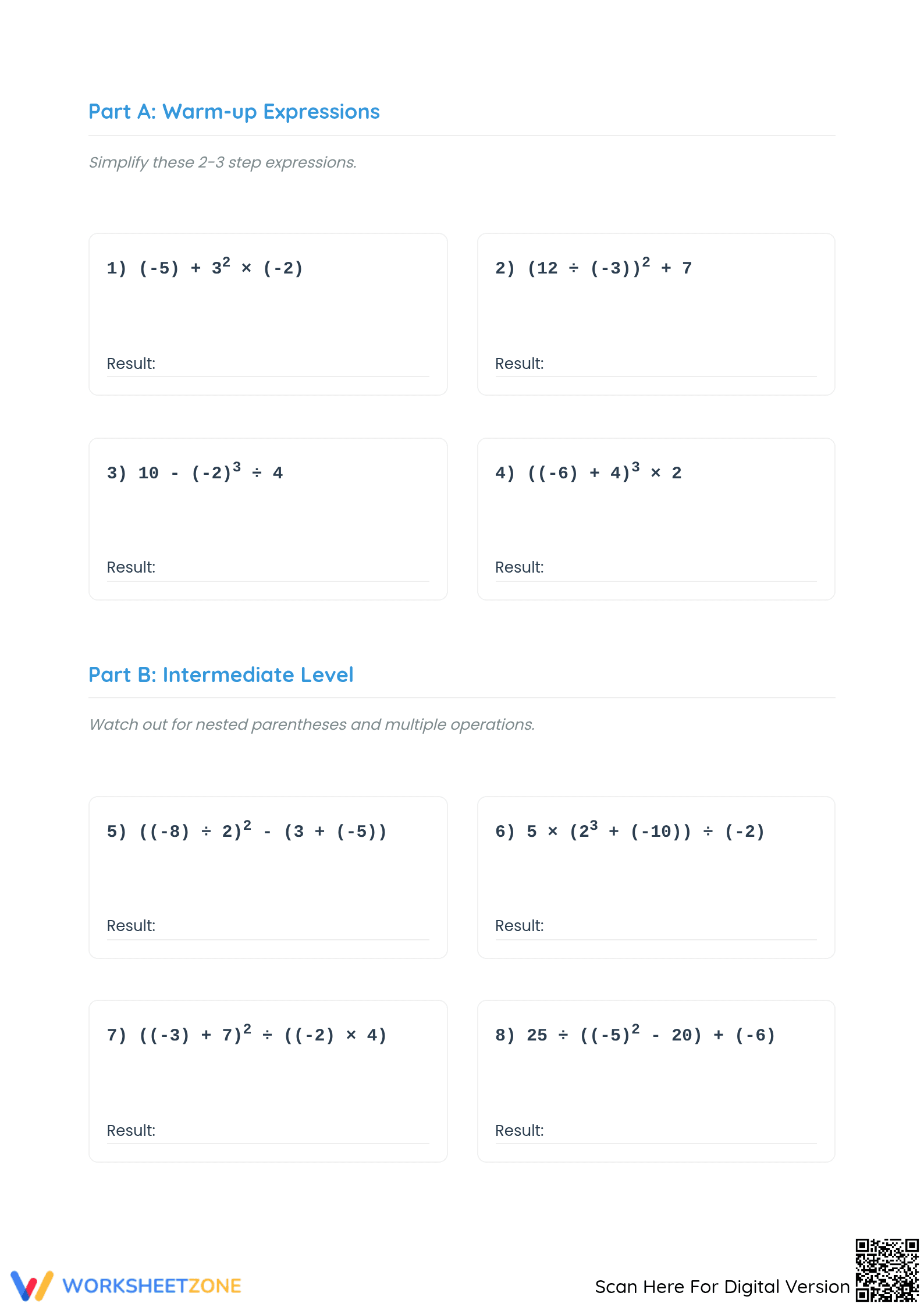 Essential Order of Operations with Integers | Grade 6 Math - Page 2