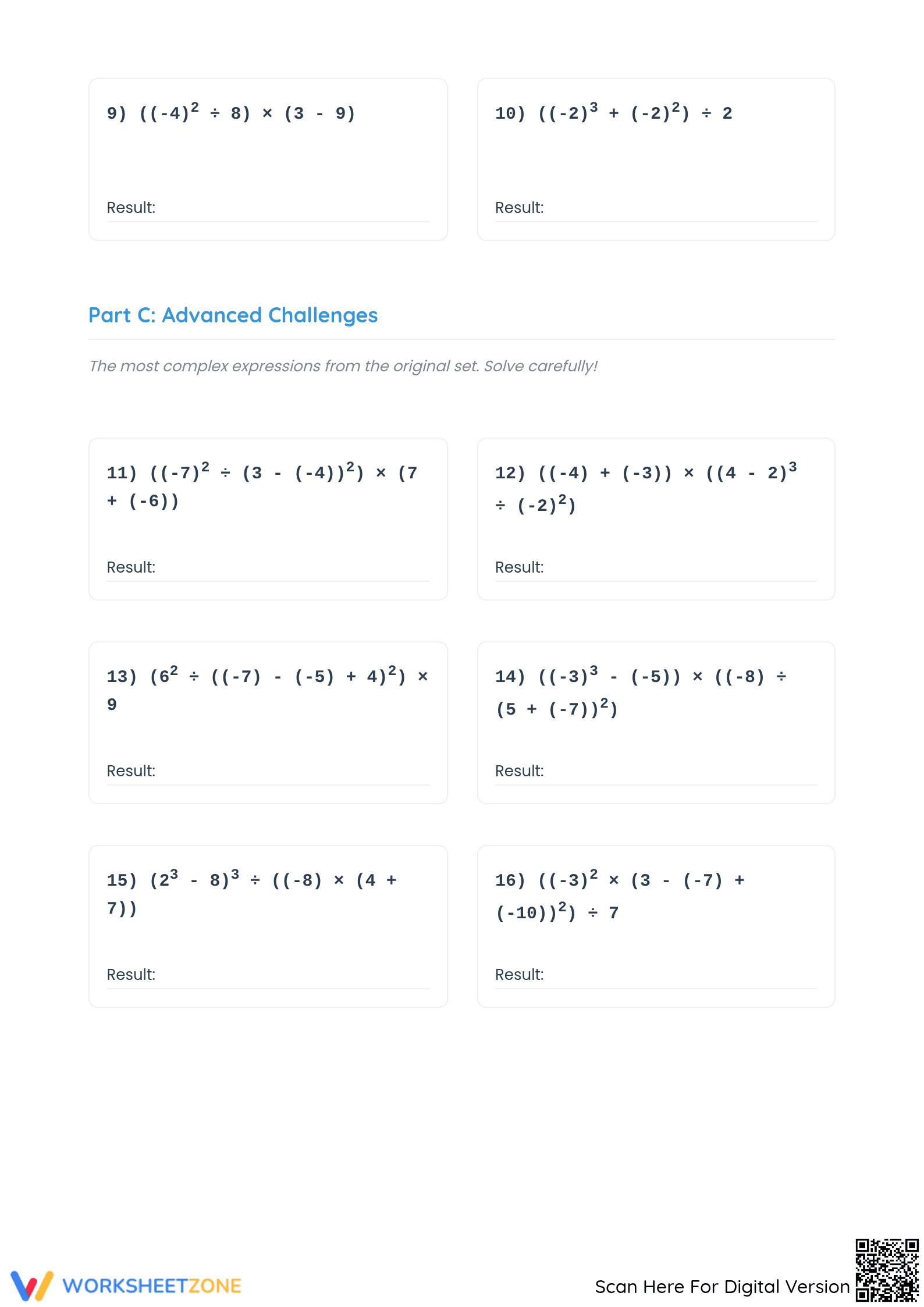 Essential Order of Operations with Integers | Grade 6 Math - Page 3